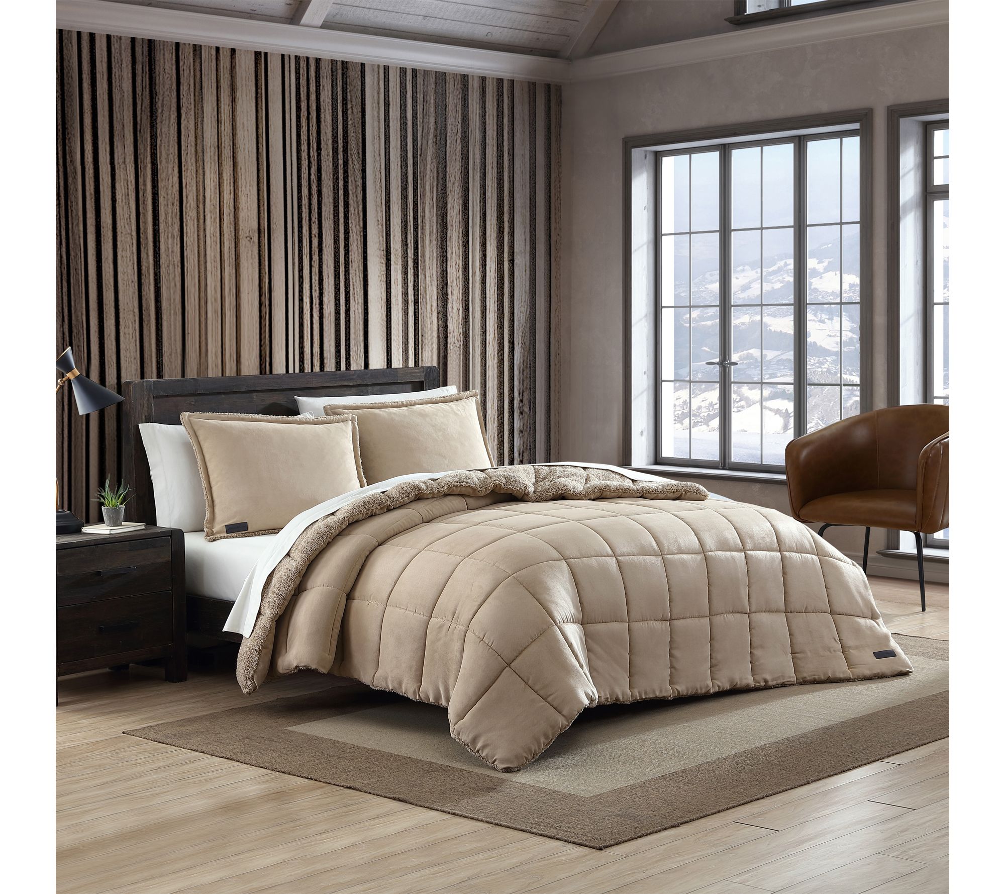 Eddie Bauer Sherwood Pastel Brown Textured Queen Comforter Set