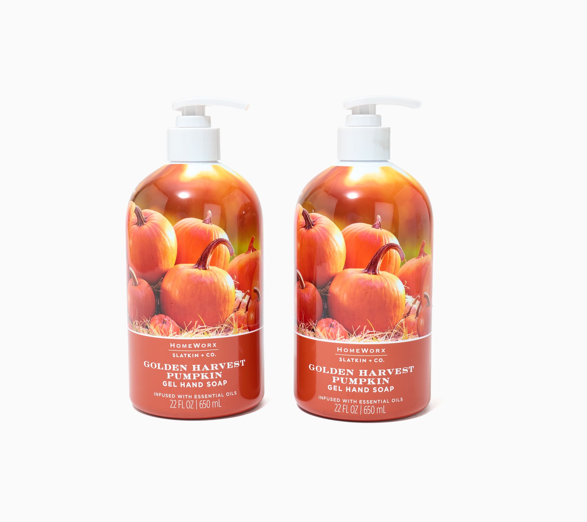 HomeWorx by Slatkin + Co. S/2 22oz Golden Harvest Gel Hand Soaps