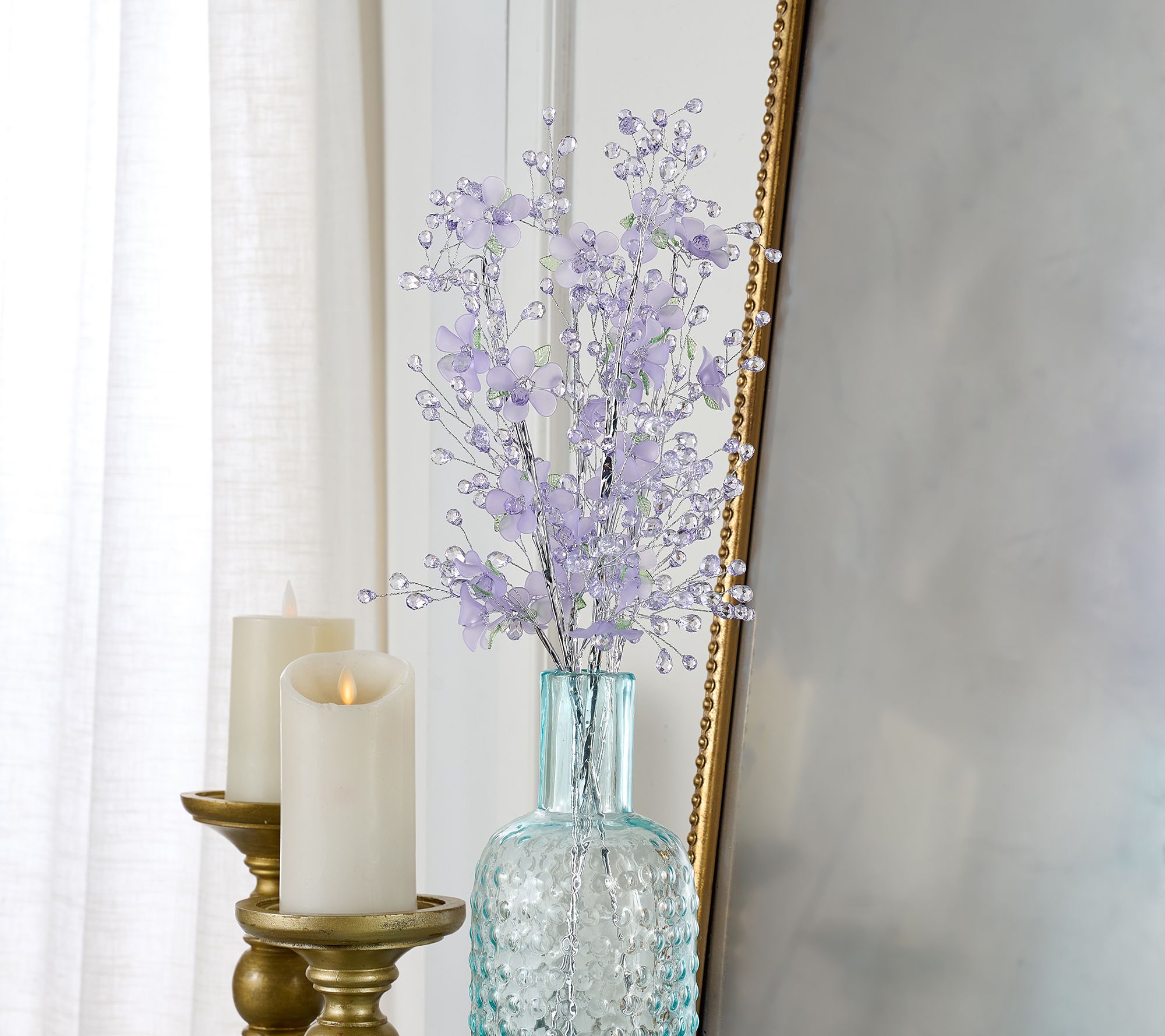 "As Is" Set of 4 Frosted Flower and Faceted Bead Picks -Valerie