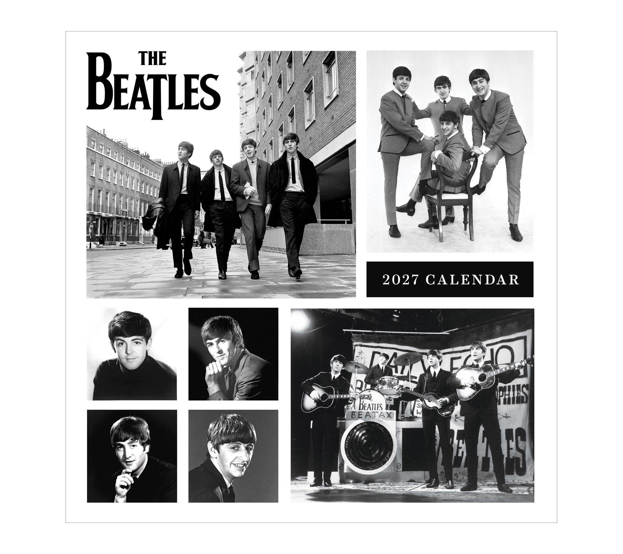 TF Publishing 2027 The Beatles In Black & White Wall Calendar