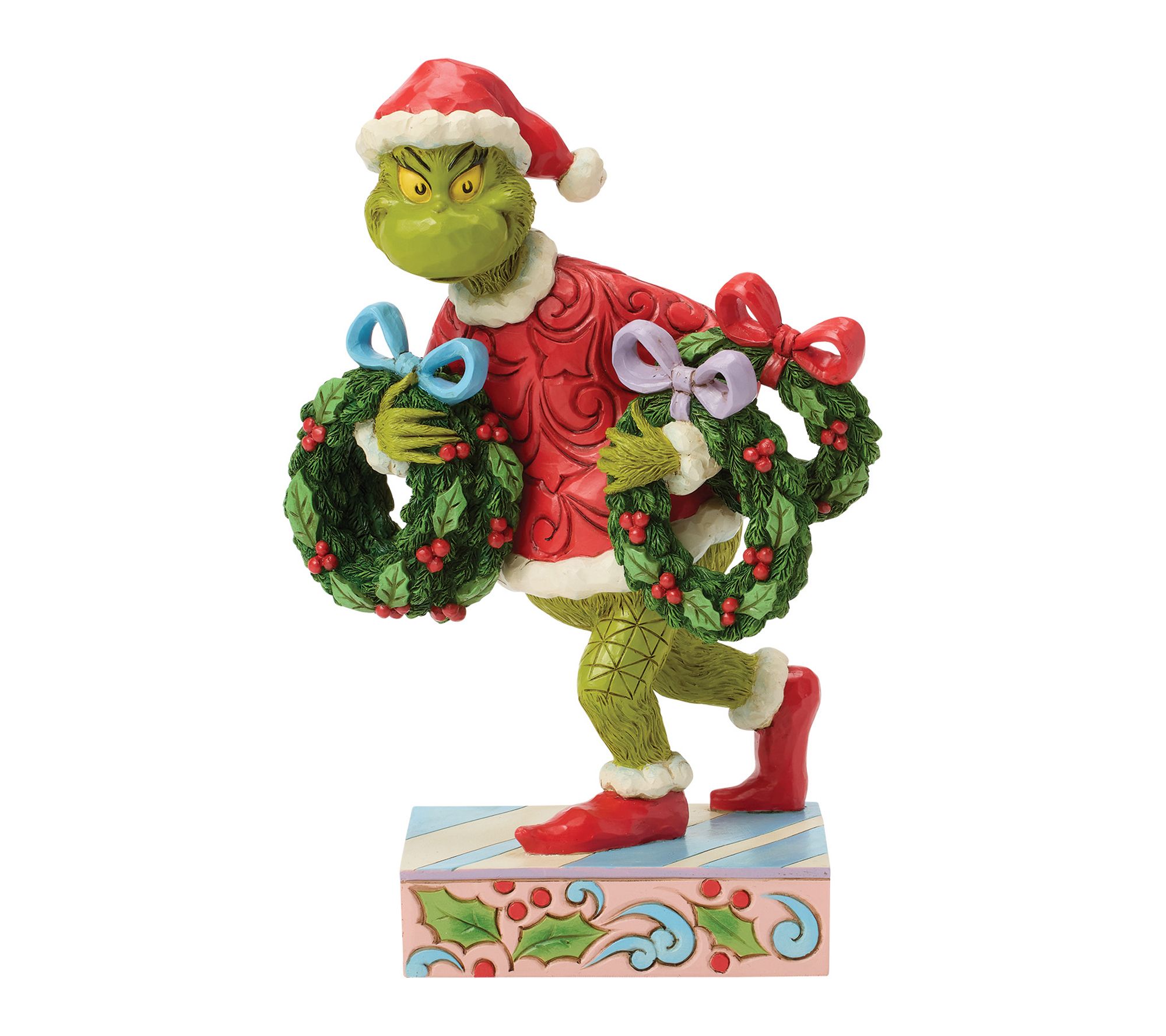 Jim Shore Grinch with Multiple Wreaths Figurine8.1in H