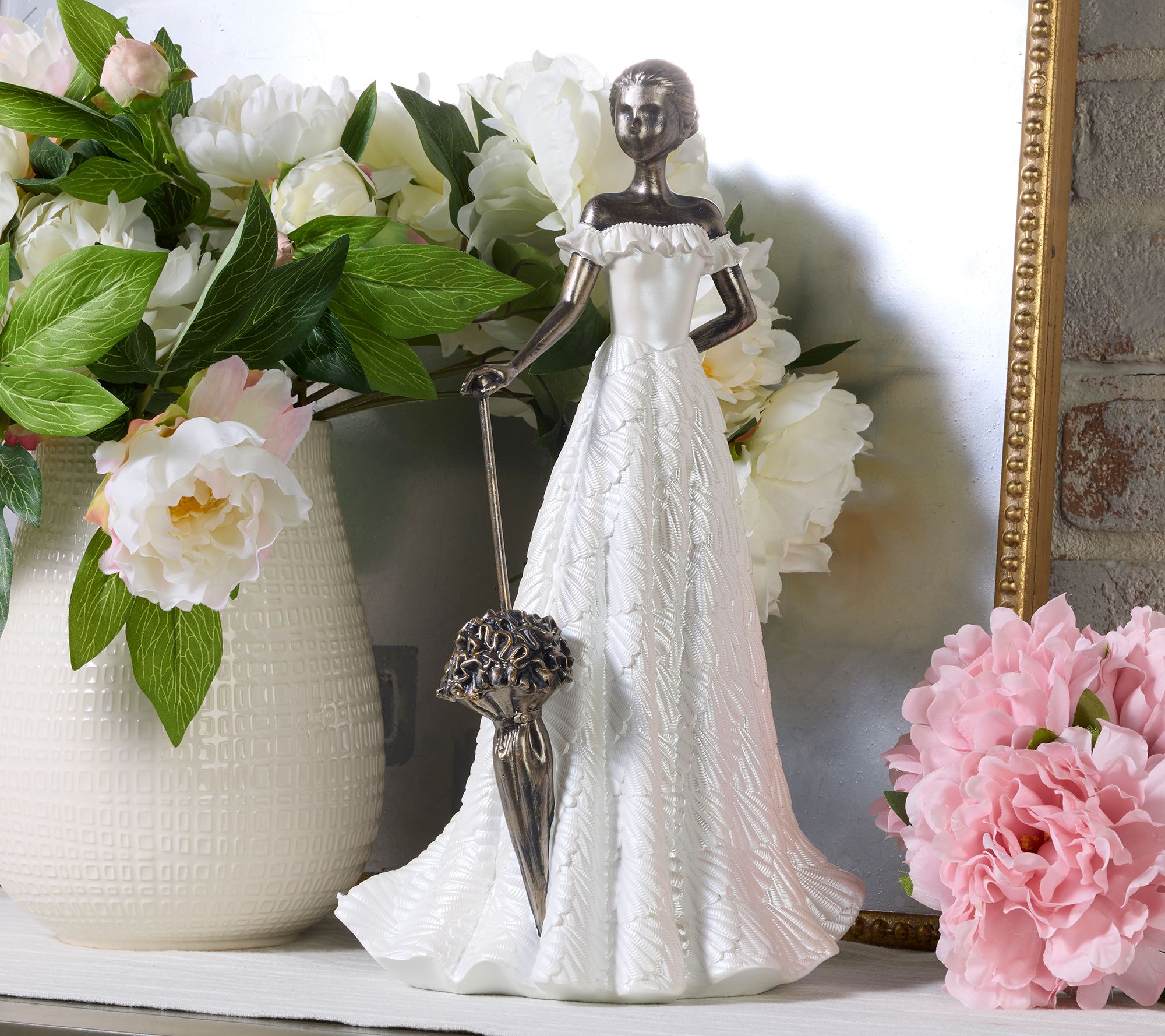 "As Is" Indoor/ Outdoor 15" Seaside Maiden with Parasol by Valerie