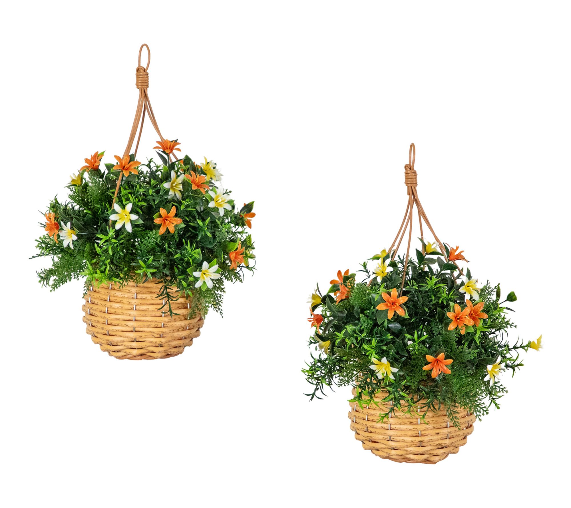 13-in UV Privet and Lily Plant - Set of 2 by Nearly Natural