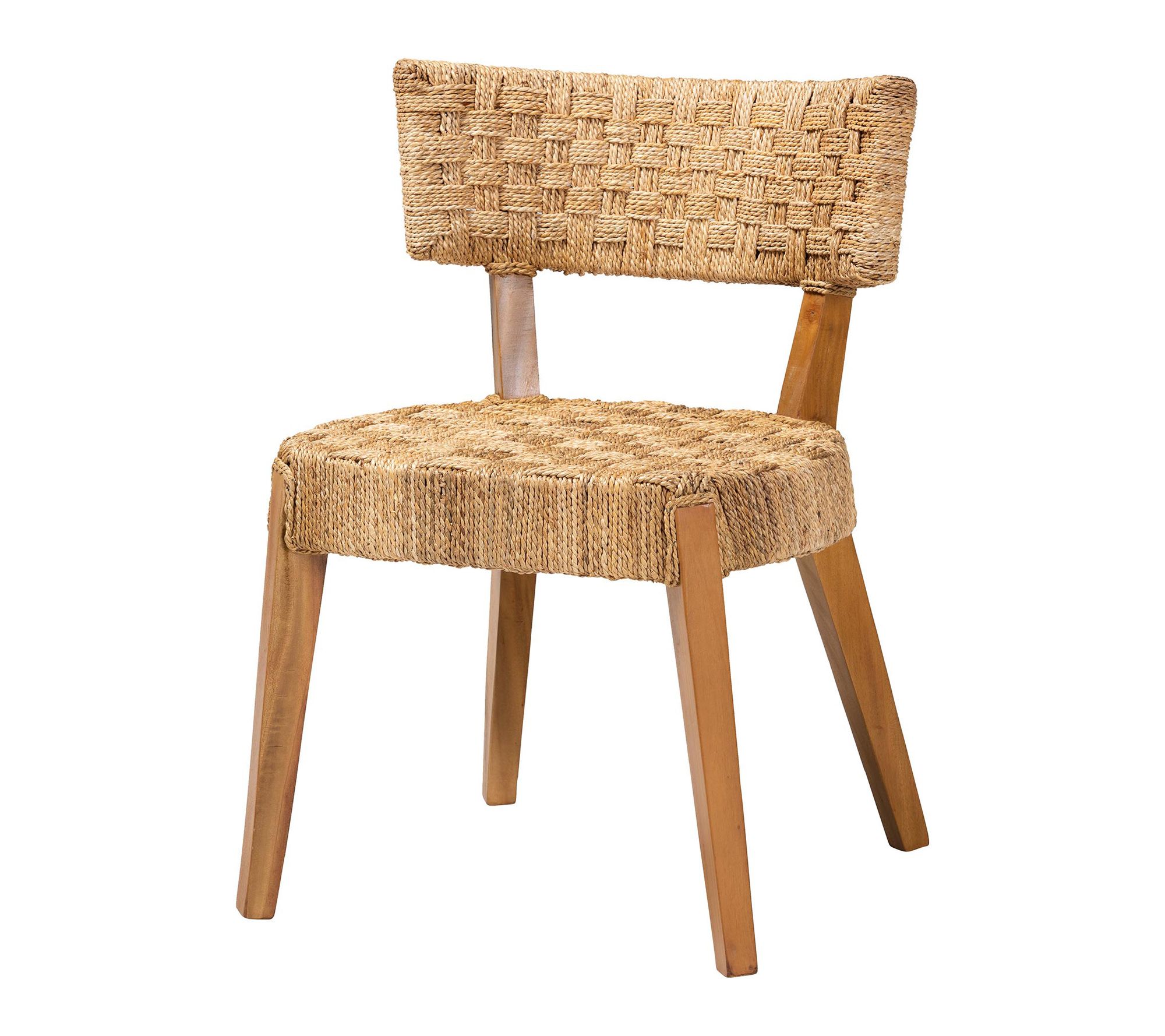 bali & pari Sabit Seagrass and Mahogany Wood Dining Chair
