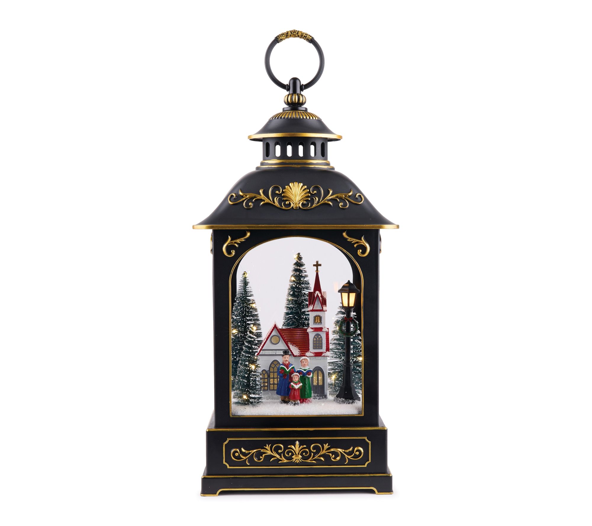 Melrose LED Lantern Scene with Church and Carolers 17.5"H