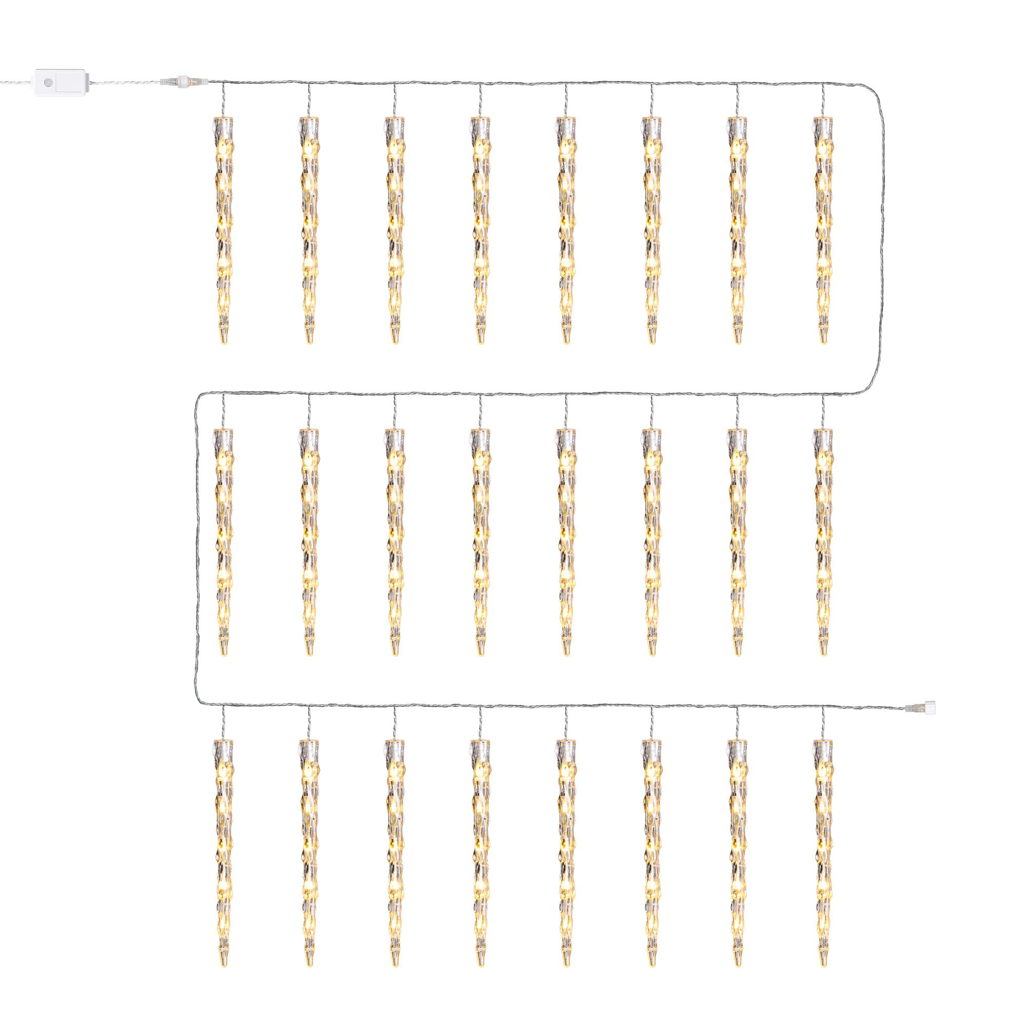 Glitzhome 32ft Christmas RGB Icicle Lights with 24 Tubes