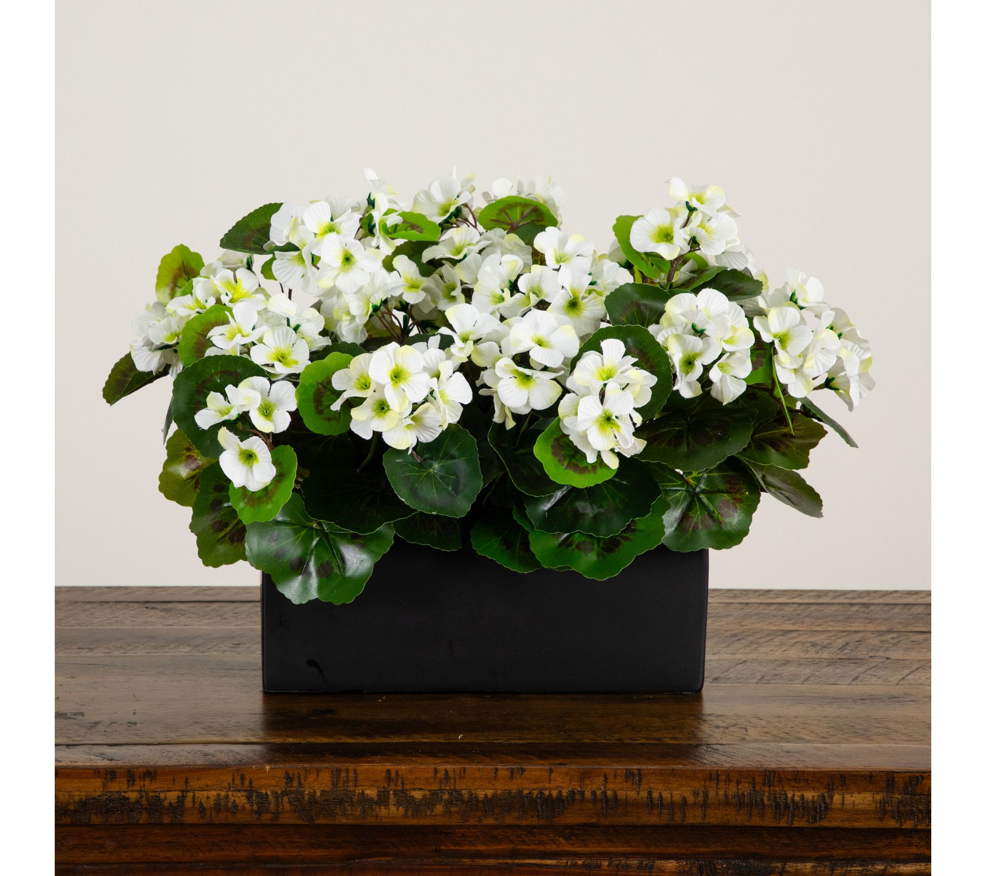 Nearly Natural 13-in UV Resistant Geranium in Planter