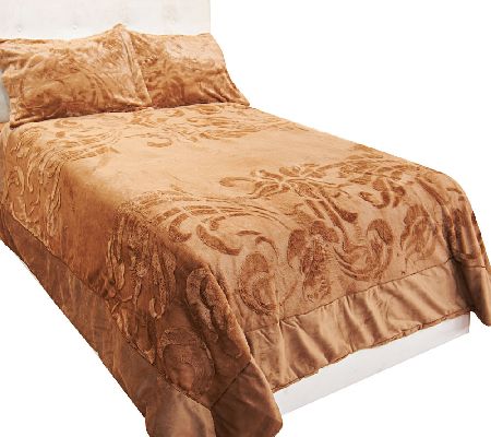 Dennis Basso Platinum Faux Fur Coverlet And Shams Set Qvc Com