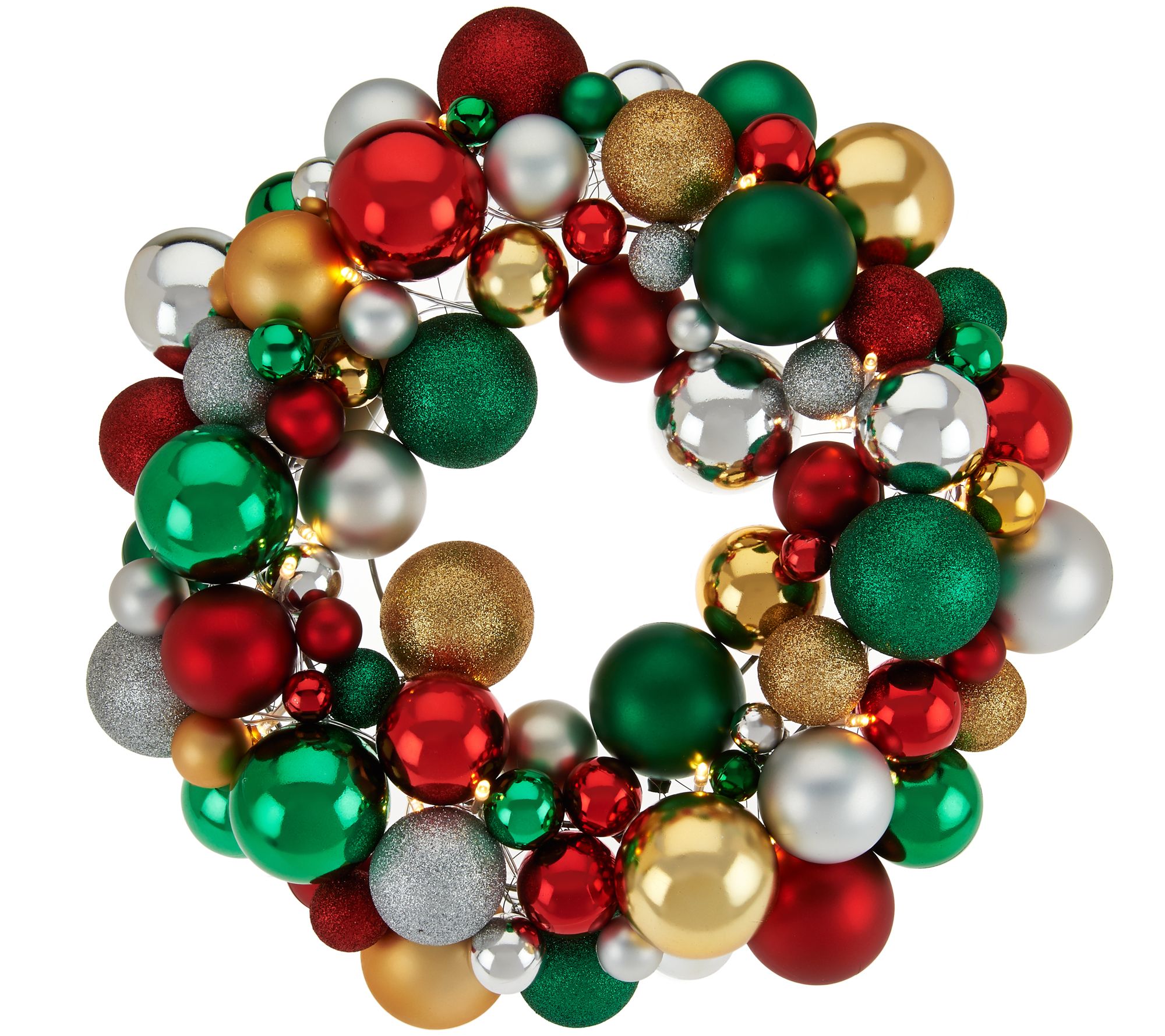 16" Illuminated Ornament Wreath by Valerie