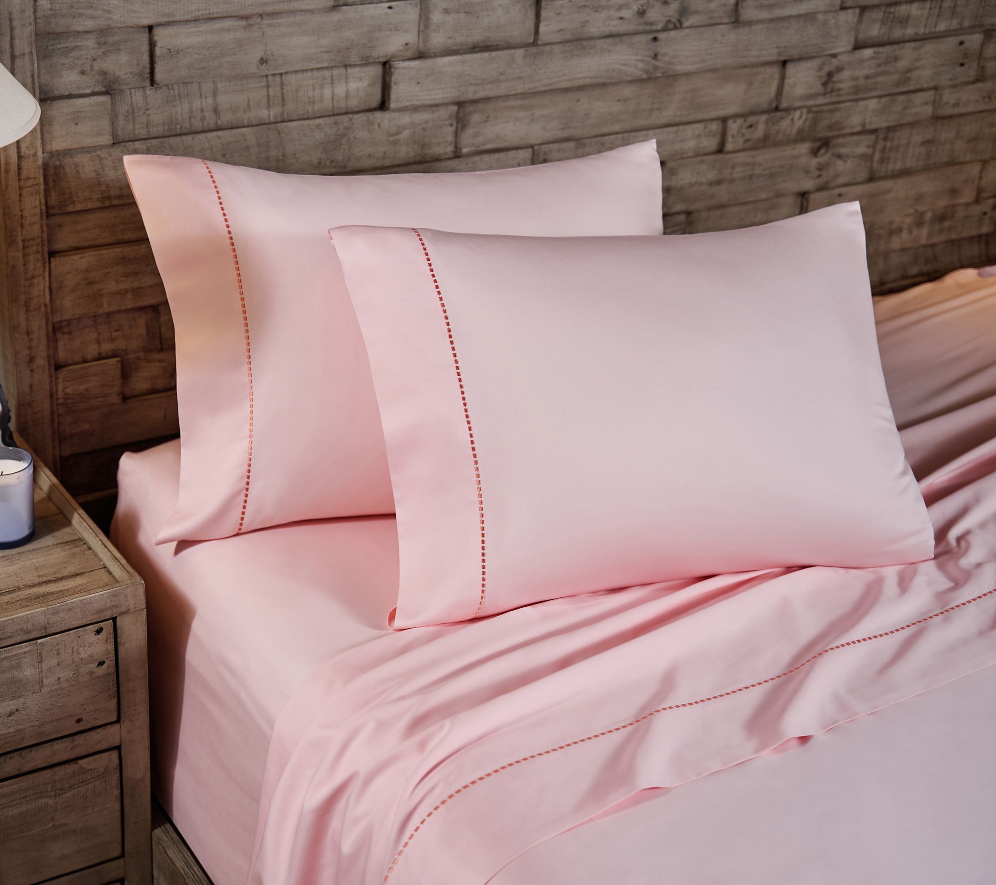 Farm to Home 400TC Organic Cotton Sheet Set w/ Contrast Stitch Full