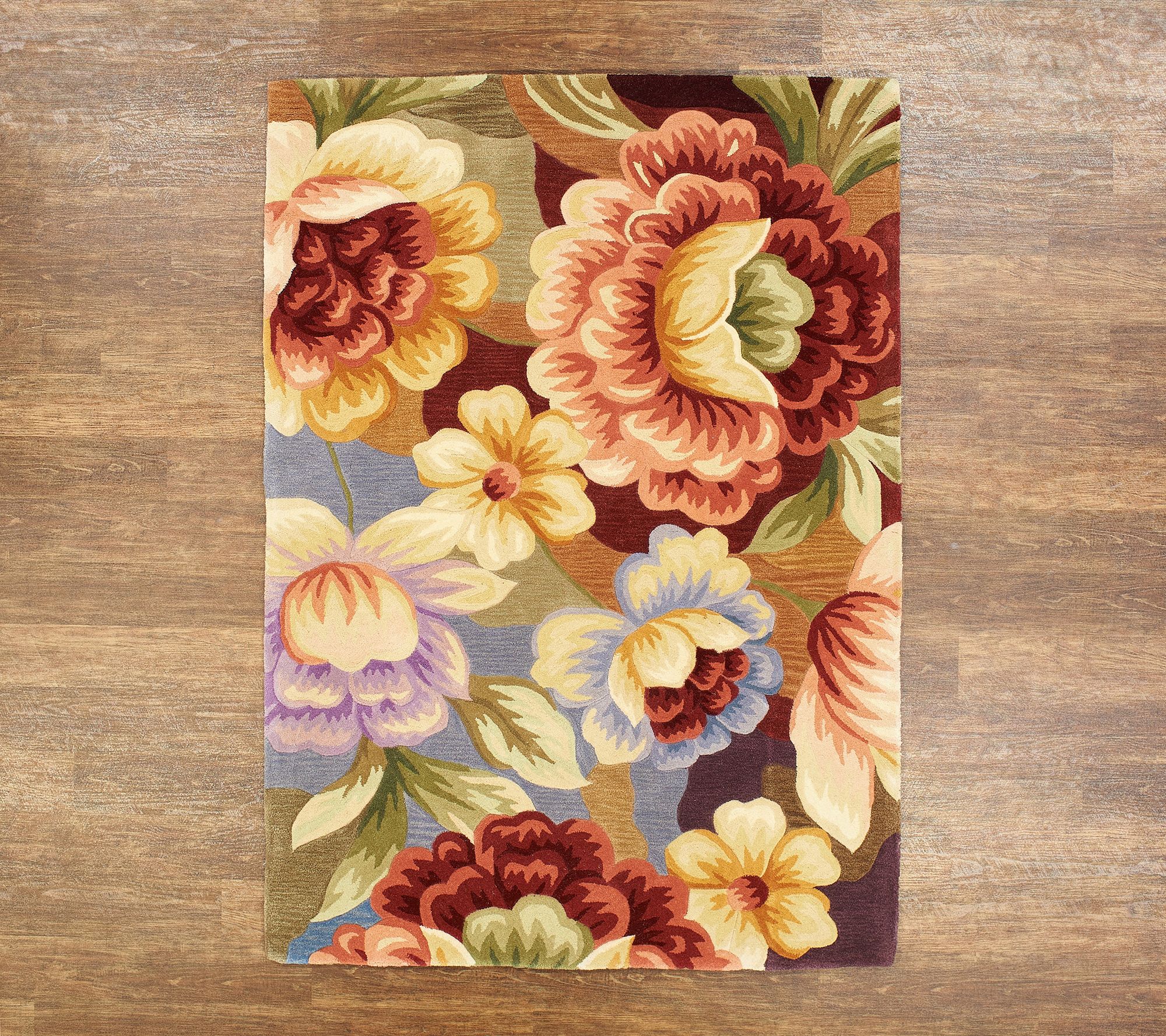 Royal Palace 5' x 7' Wool Watercolor Floral Dreams Area Rug