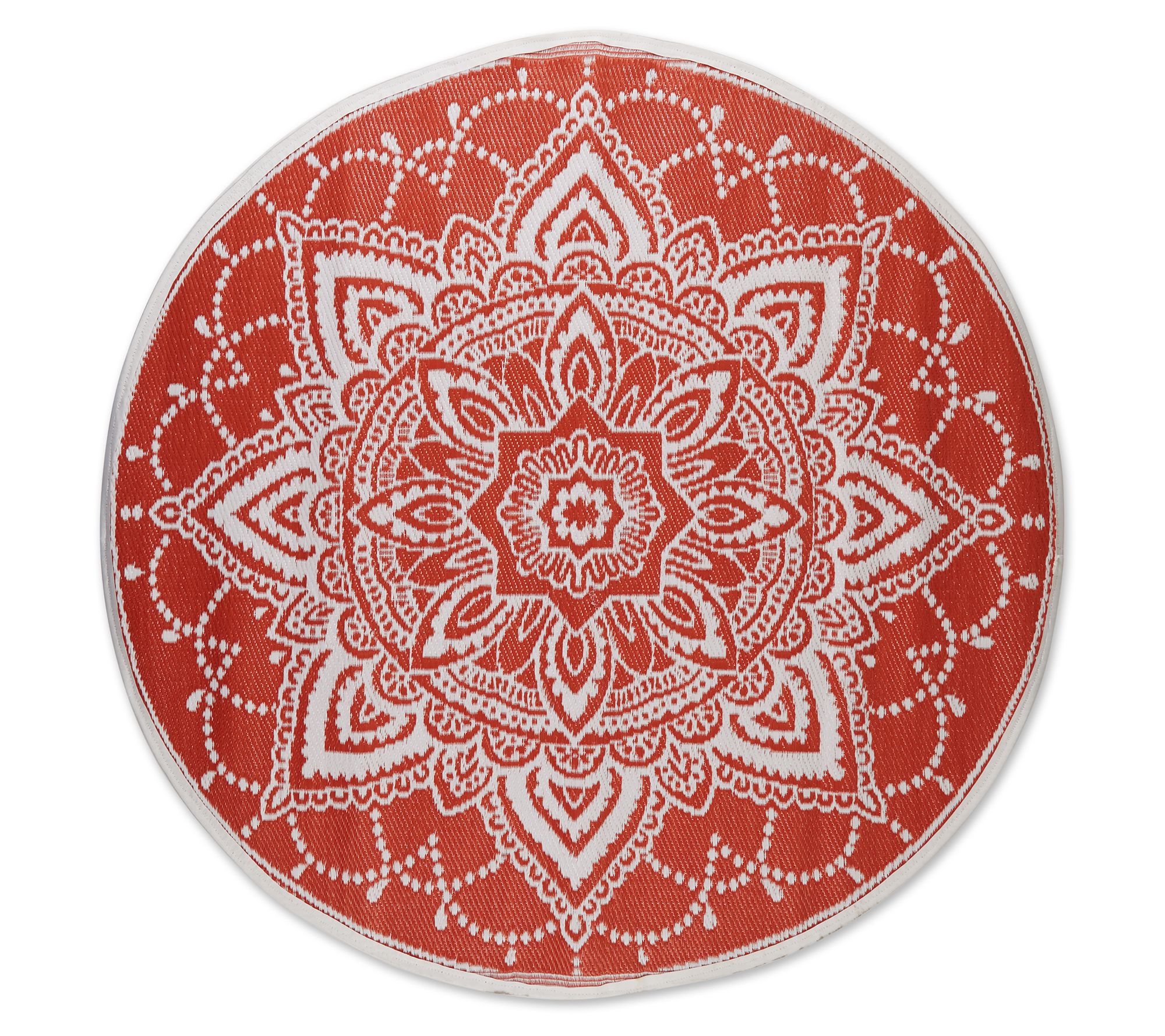 Design Imports Reversible Boho Floral Outdoor R ug 5' Round