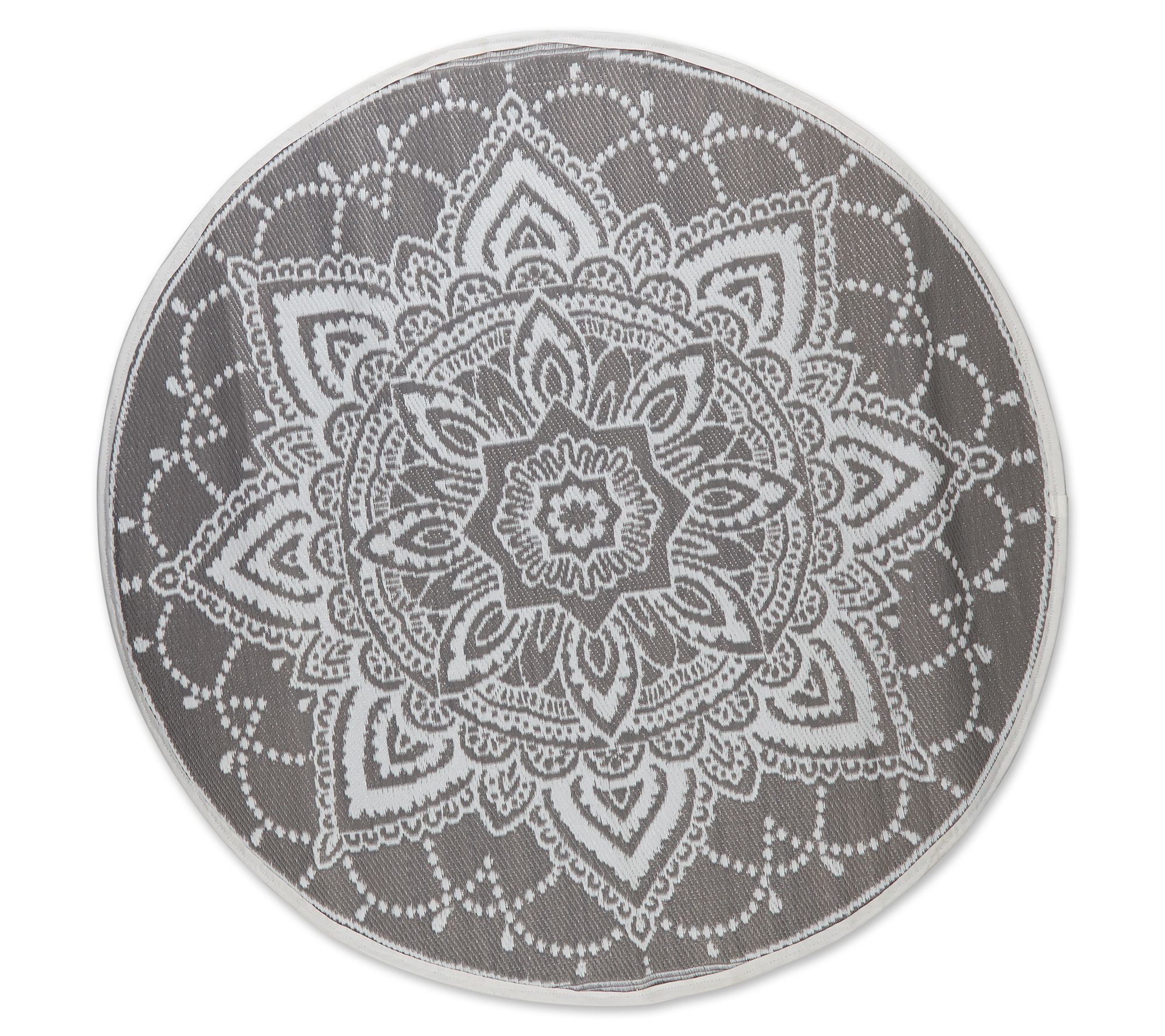 Design Imports Reversible Boho Floral Outdoor R ug 5' Round