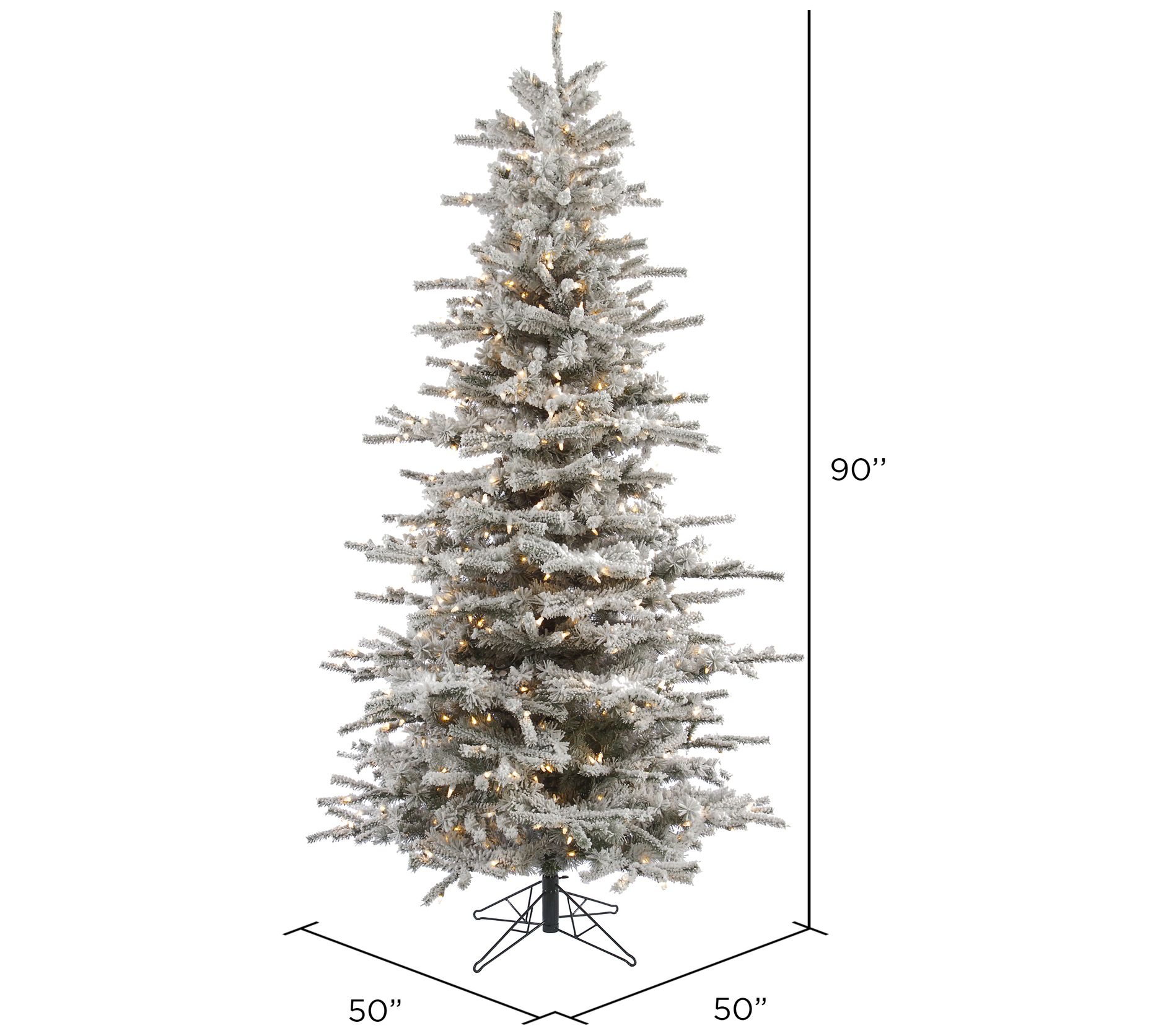 Vickerman Flocked Sierra Fir Slim Artificial Christmas Tree CL - QVC.com