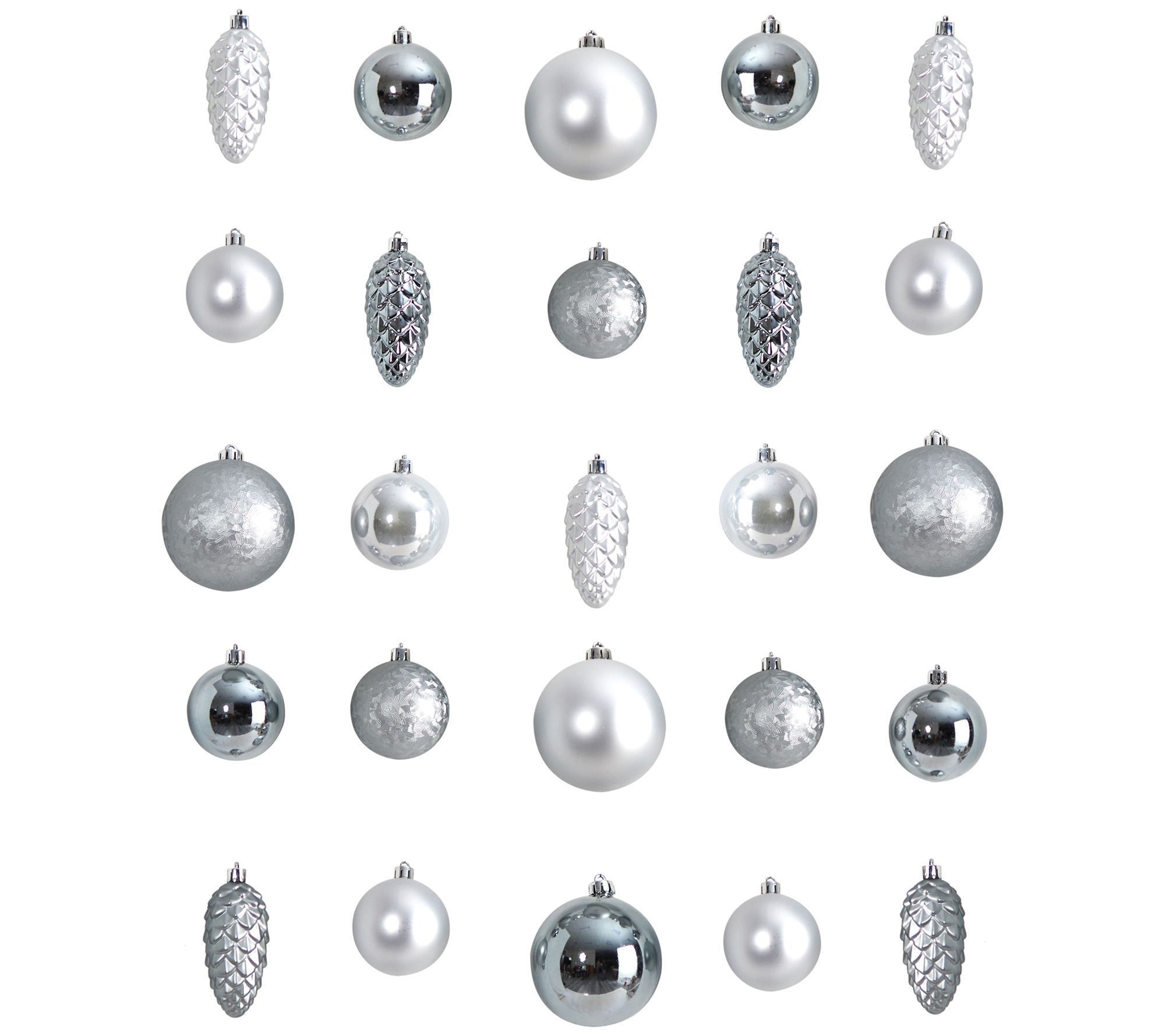 Nearly Natural 23 Lux Plastic Ornament Set with Container