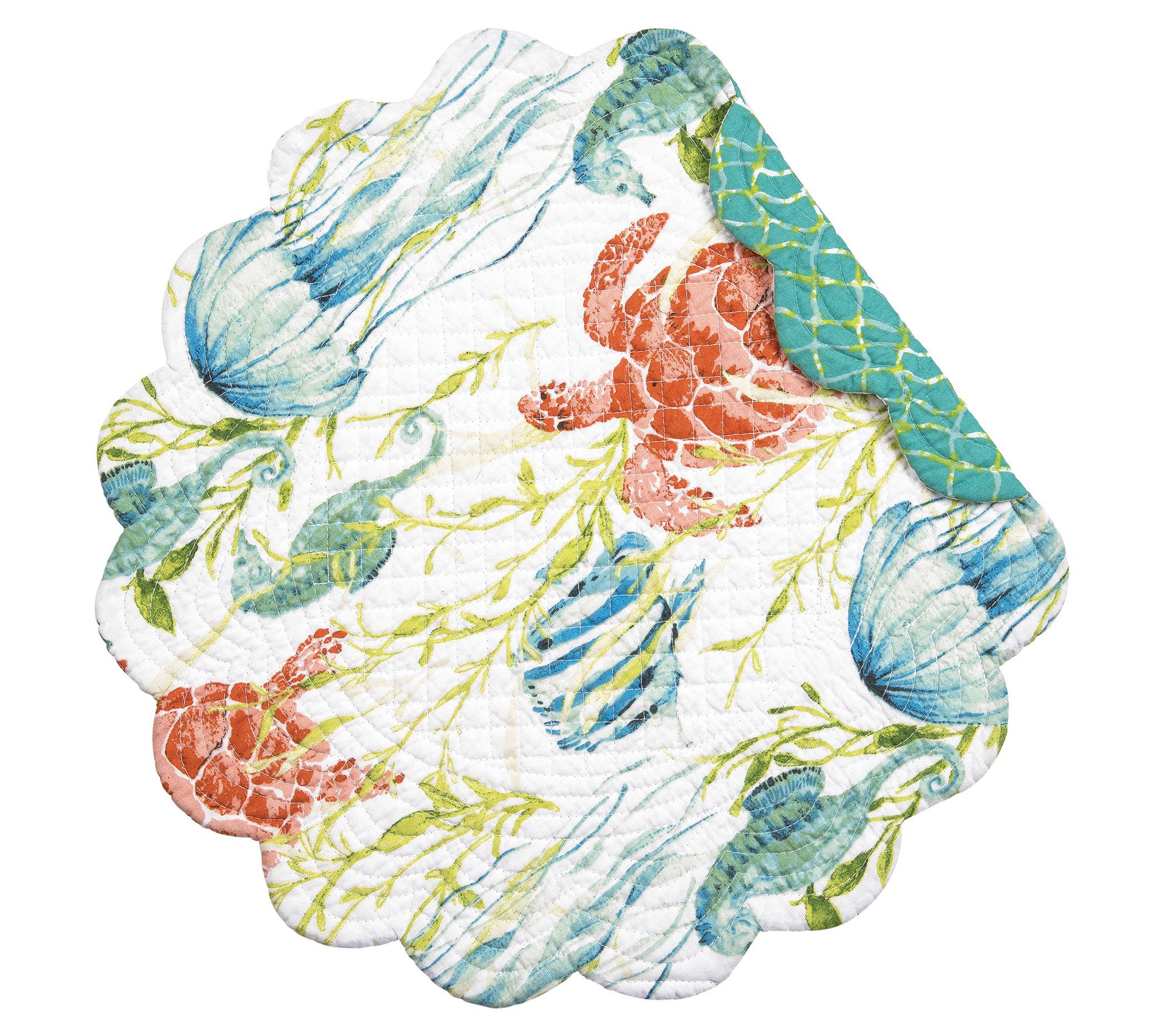 17" Paradise Sound Round Placemat Set of 6 by Valerie