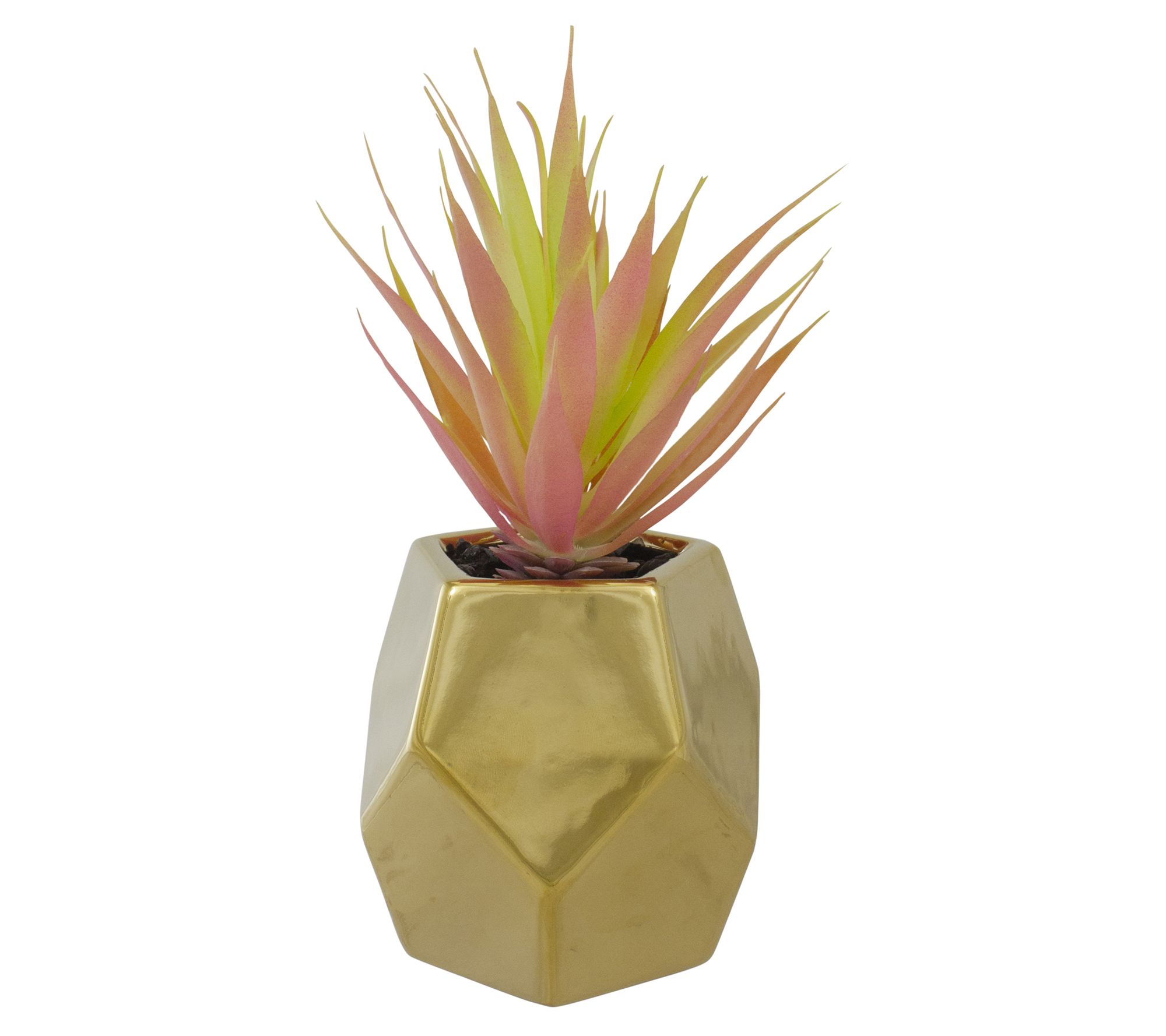 Northlight 8" Artificial Sword Grass in a Geometric Pot