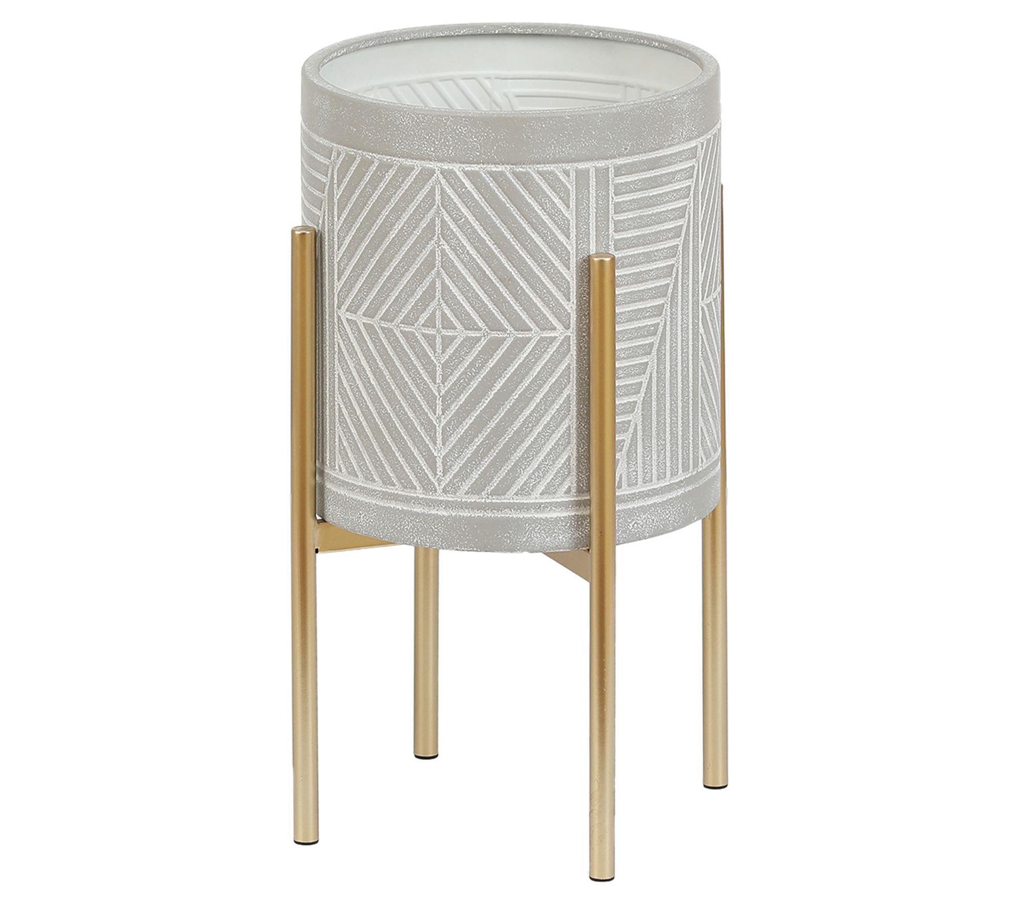 LuxenHome 2-Pc Geometric Metal Cachepot Planters with Stands - QVC.com