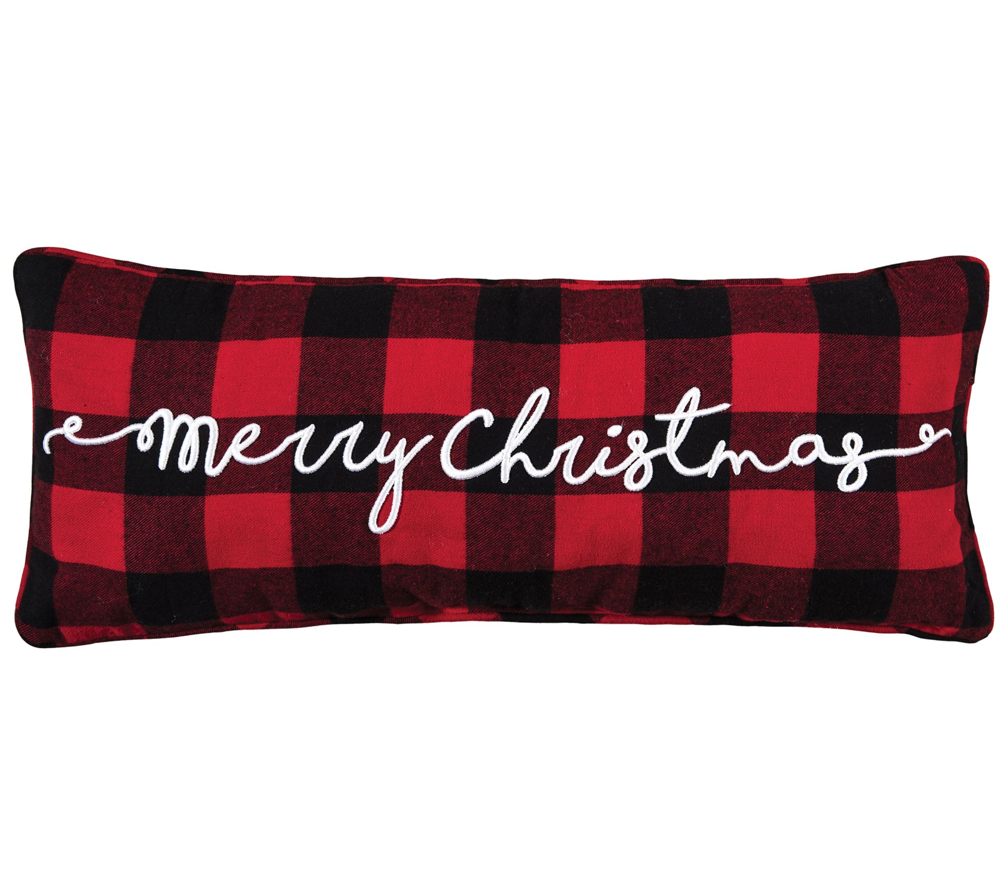 C&F Home Merry Christmas Plaid EmbroideredThrow Pillow