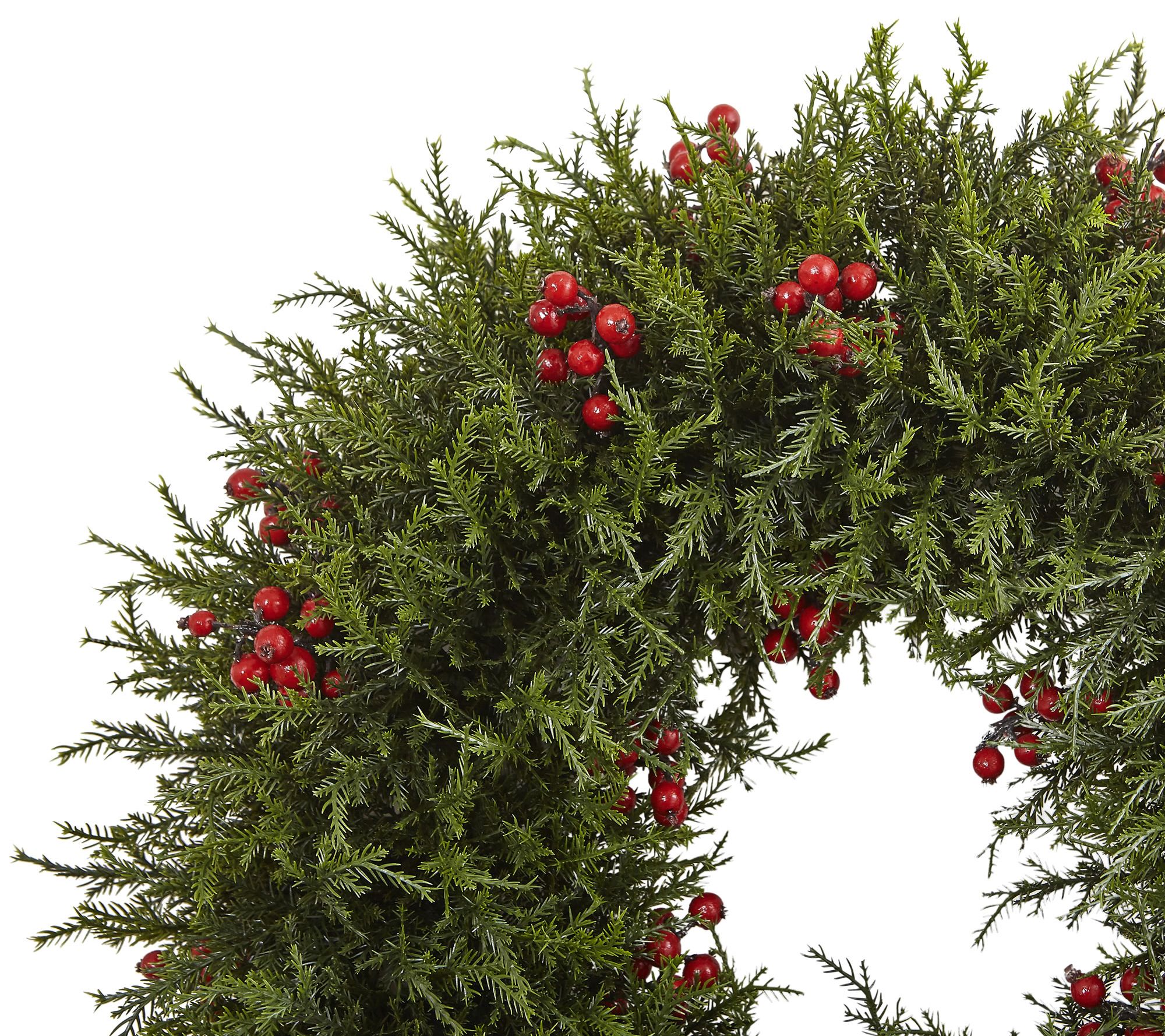 20" Cedar Berry Wreath by Nearly Natural