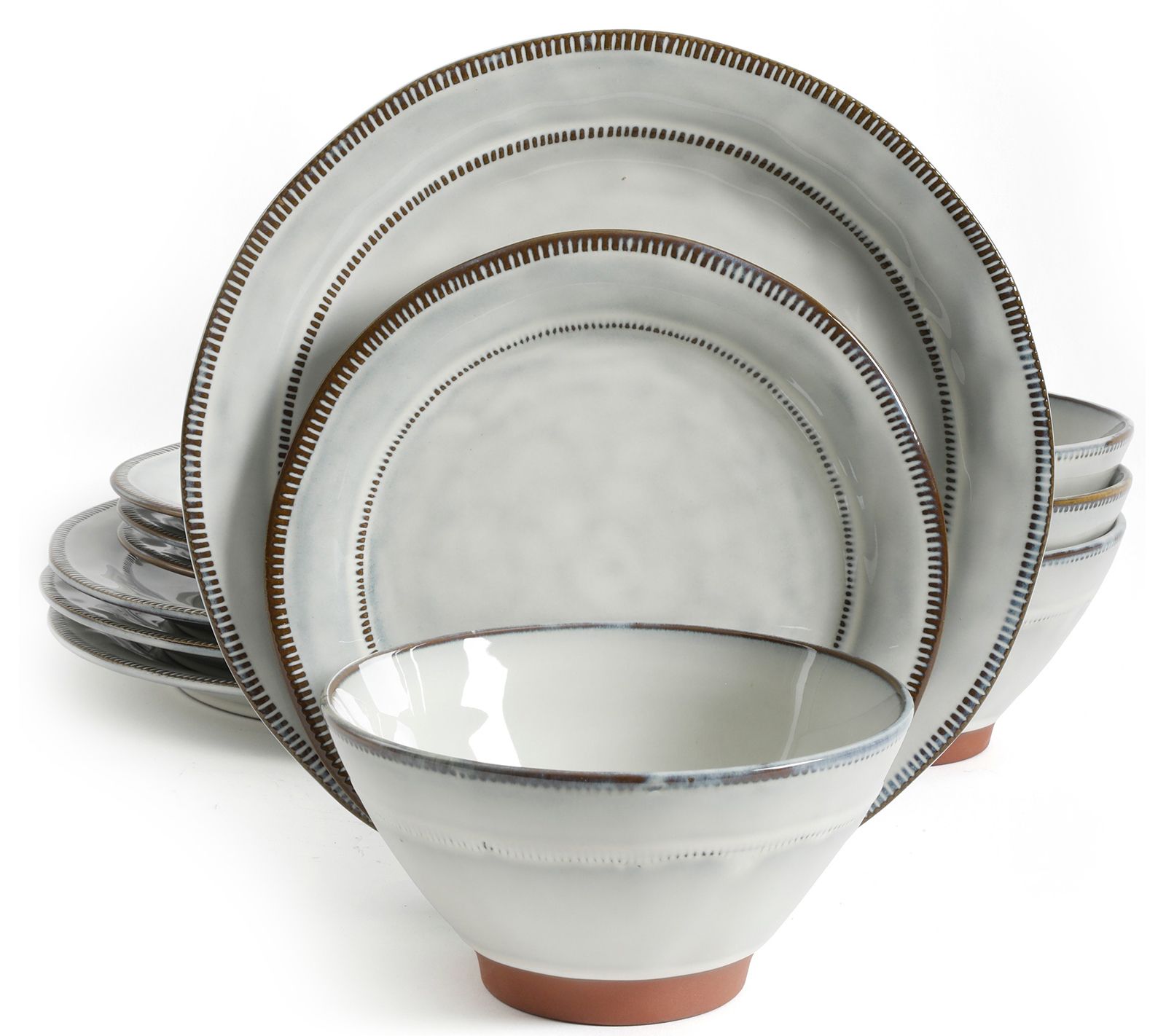 Gibson Elite Terranea 12-Piece Terracotta Dinnerware Set