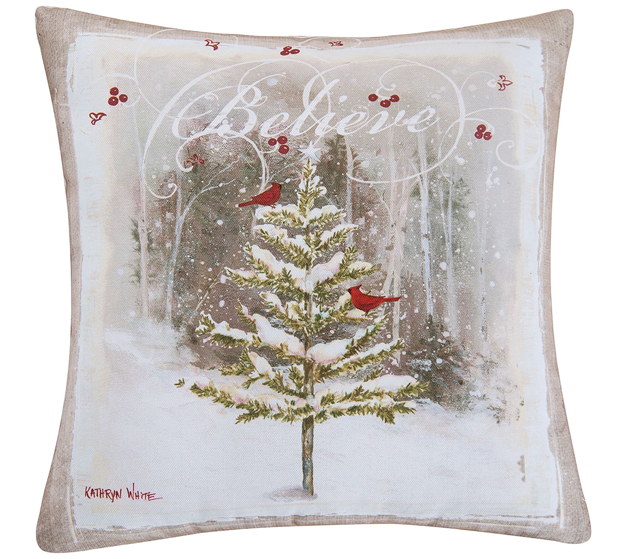 Snowy Trees Pillow by C&F Home