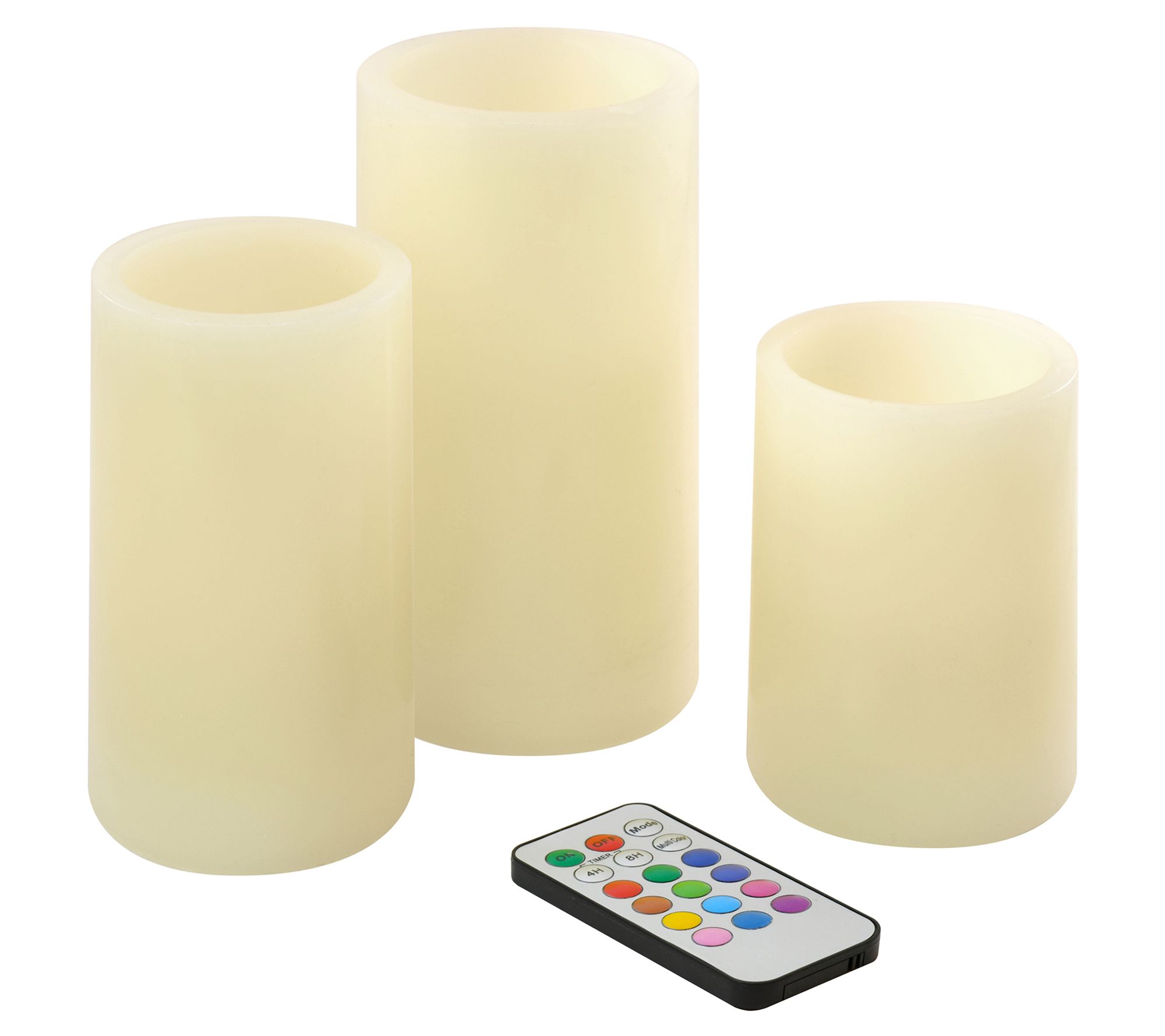 Battery Operated Wax LED Candles with Remote -Set of 3