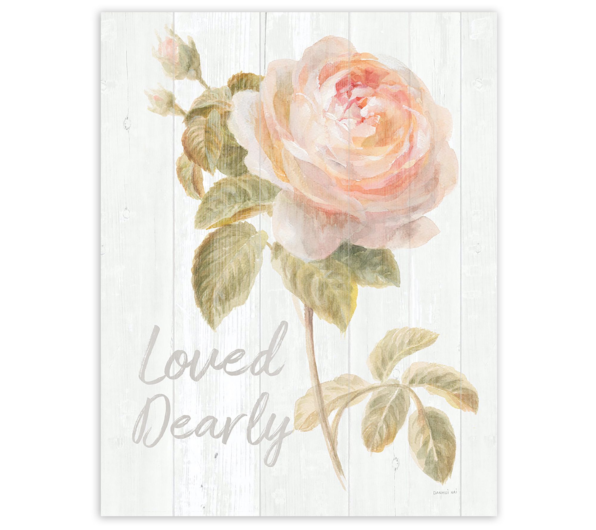 Courtside Market Garden Rose On Wood Dearly 16X20 Canvas