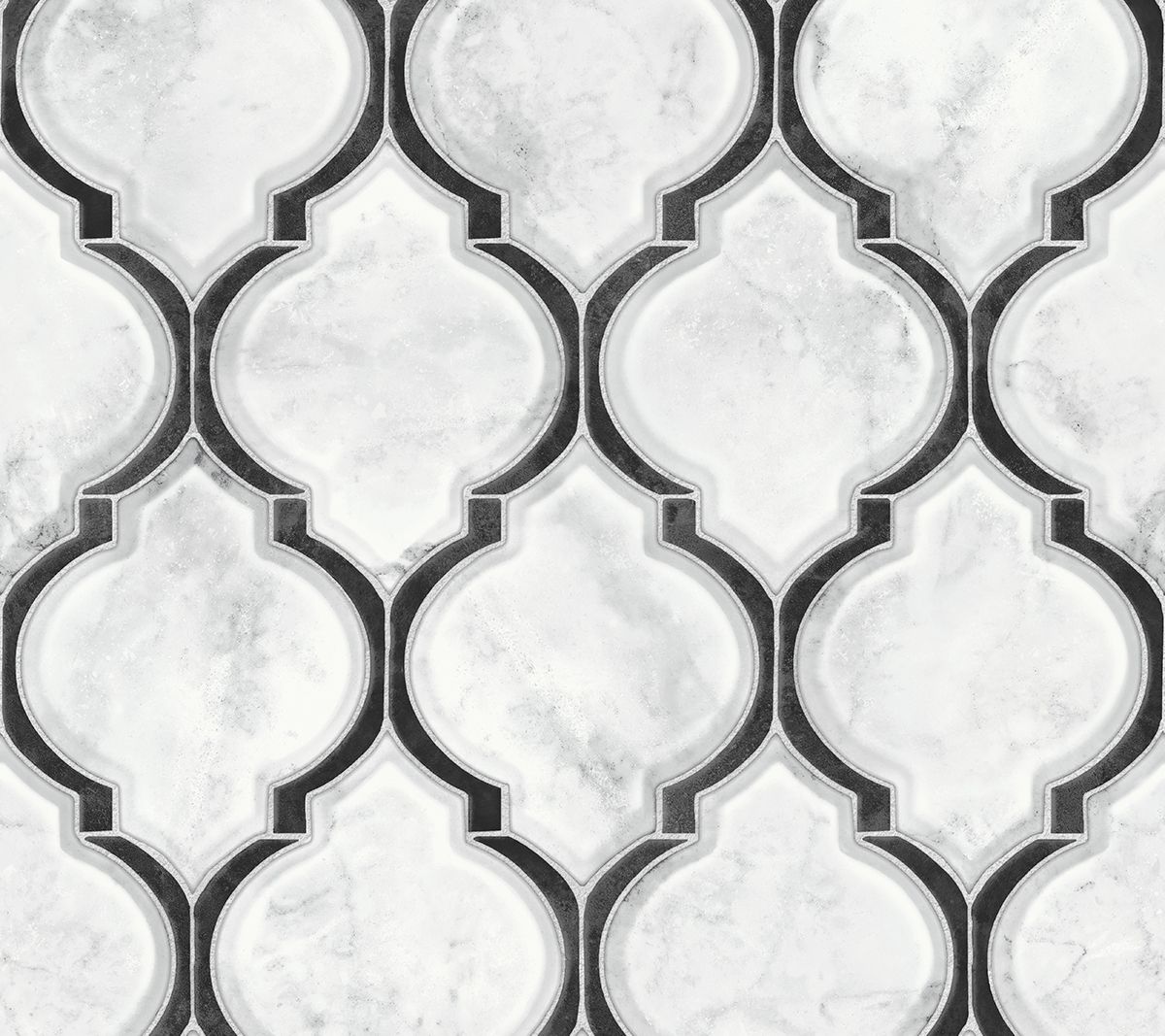 NextWall Marbled Ogee Peel and Stick WallpaperRoll