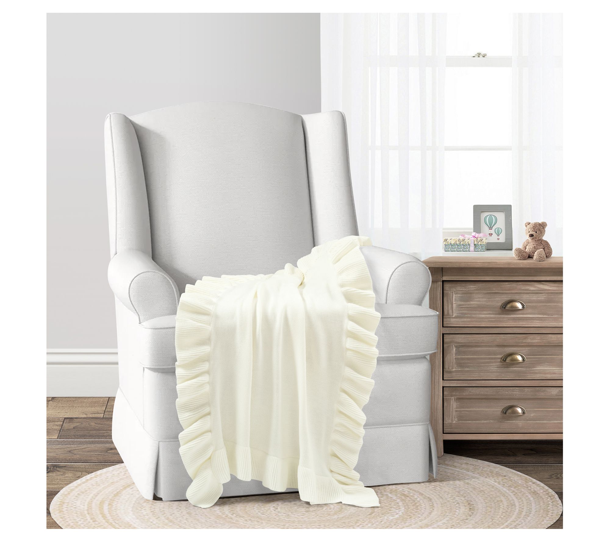 Lush Decor Reyna Soft Knitted Ruffle Baby Blanket 40" x 30"