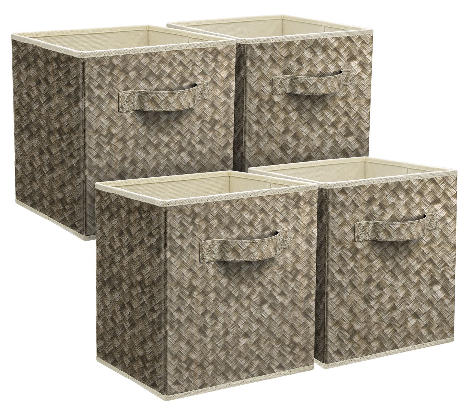 Sorbus Wire Storage Baskets Set Decorative with Removable Fabric