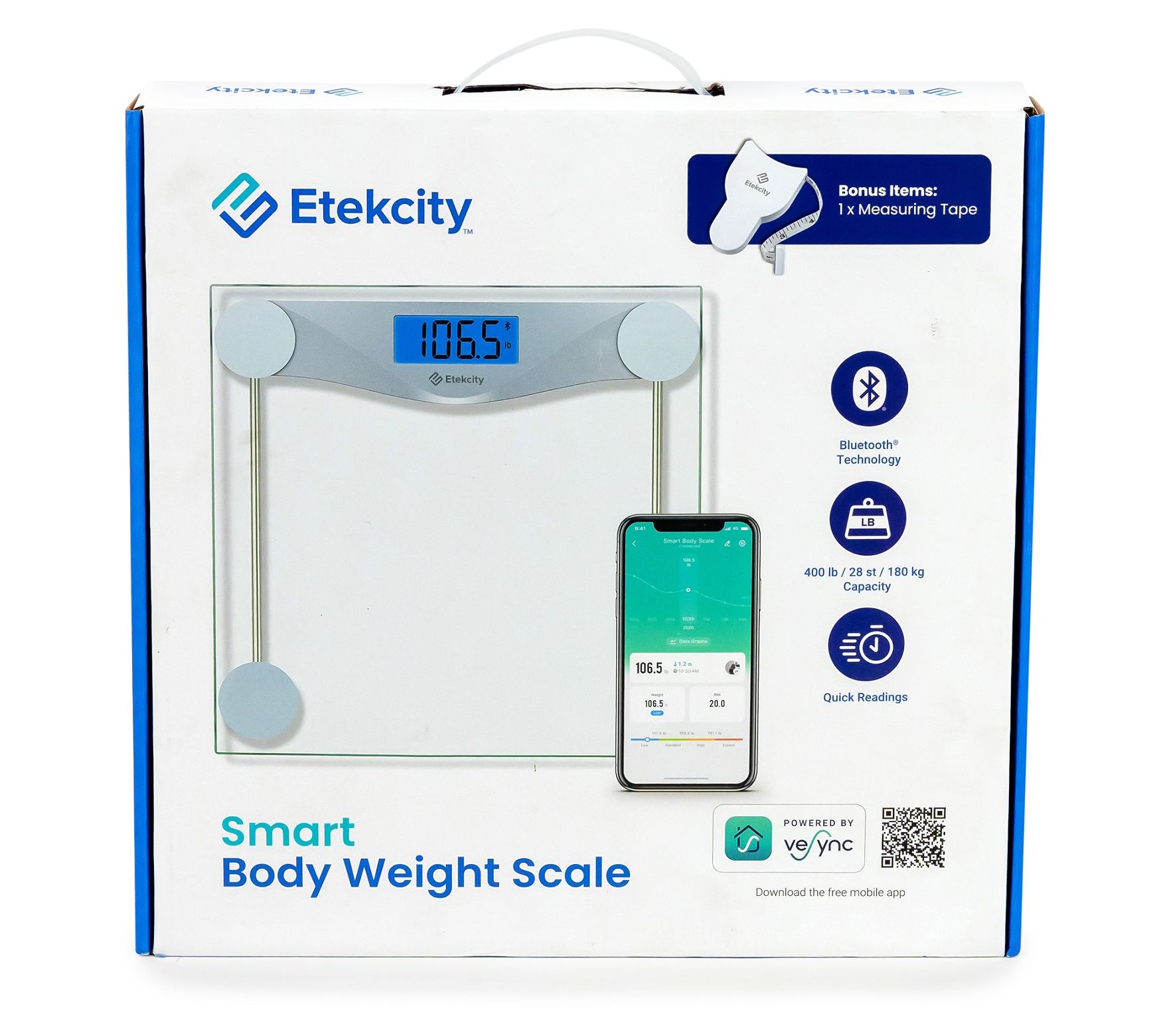 Etekcity Hr Smart Fitness Scale White : Target