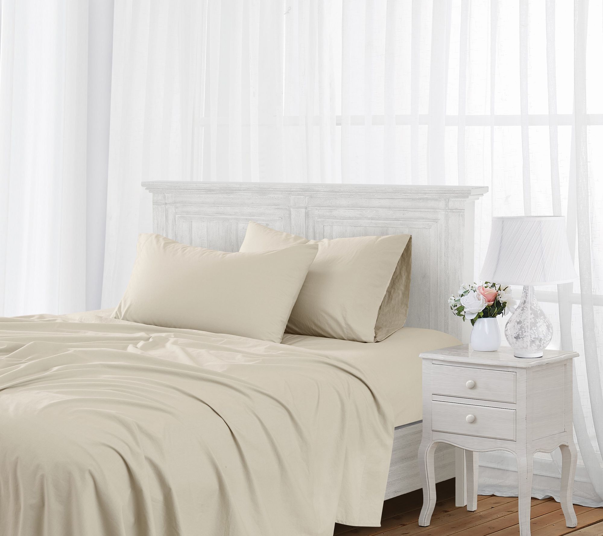 The Farmhouse by Rachel Ashwell Washed Cotton Queen Sheet Set