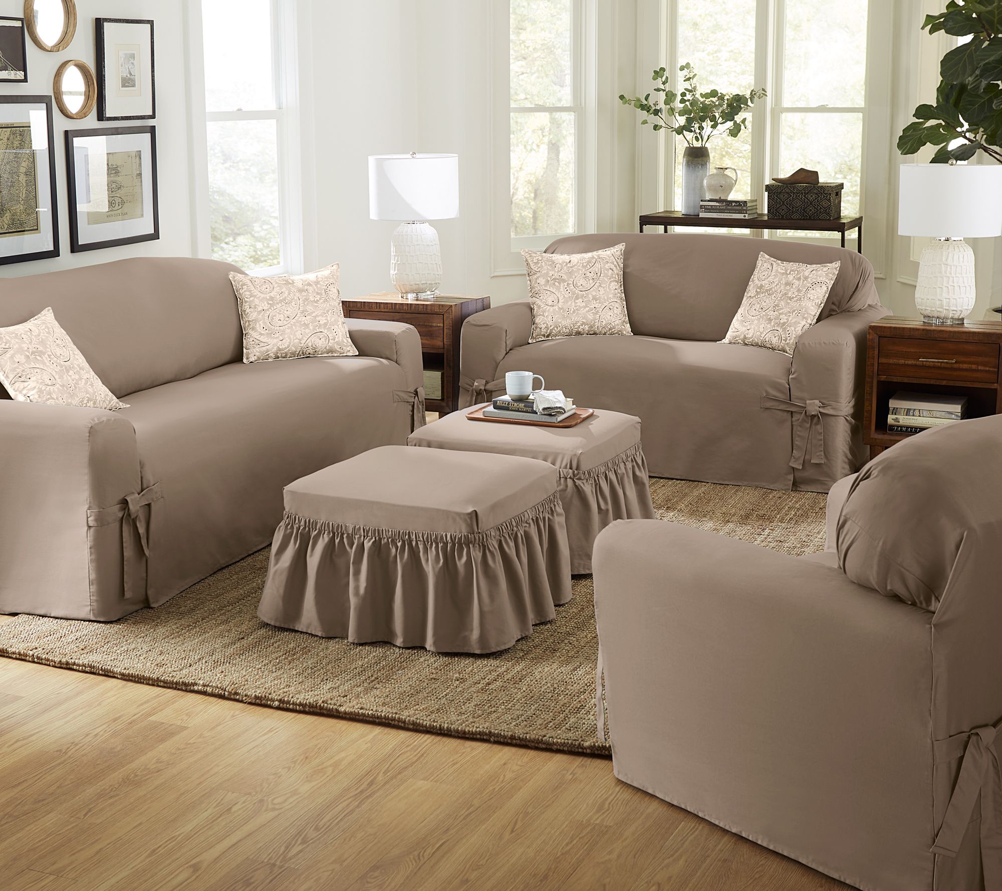 Surefit Woven Relaxed Furniture Slipcover - Ottoman