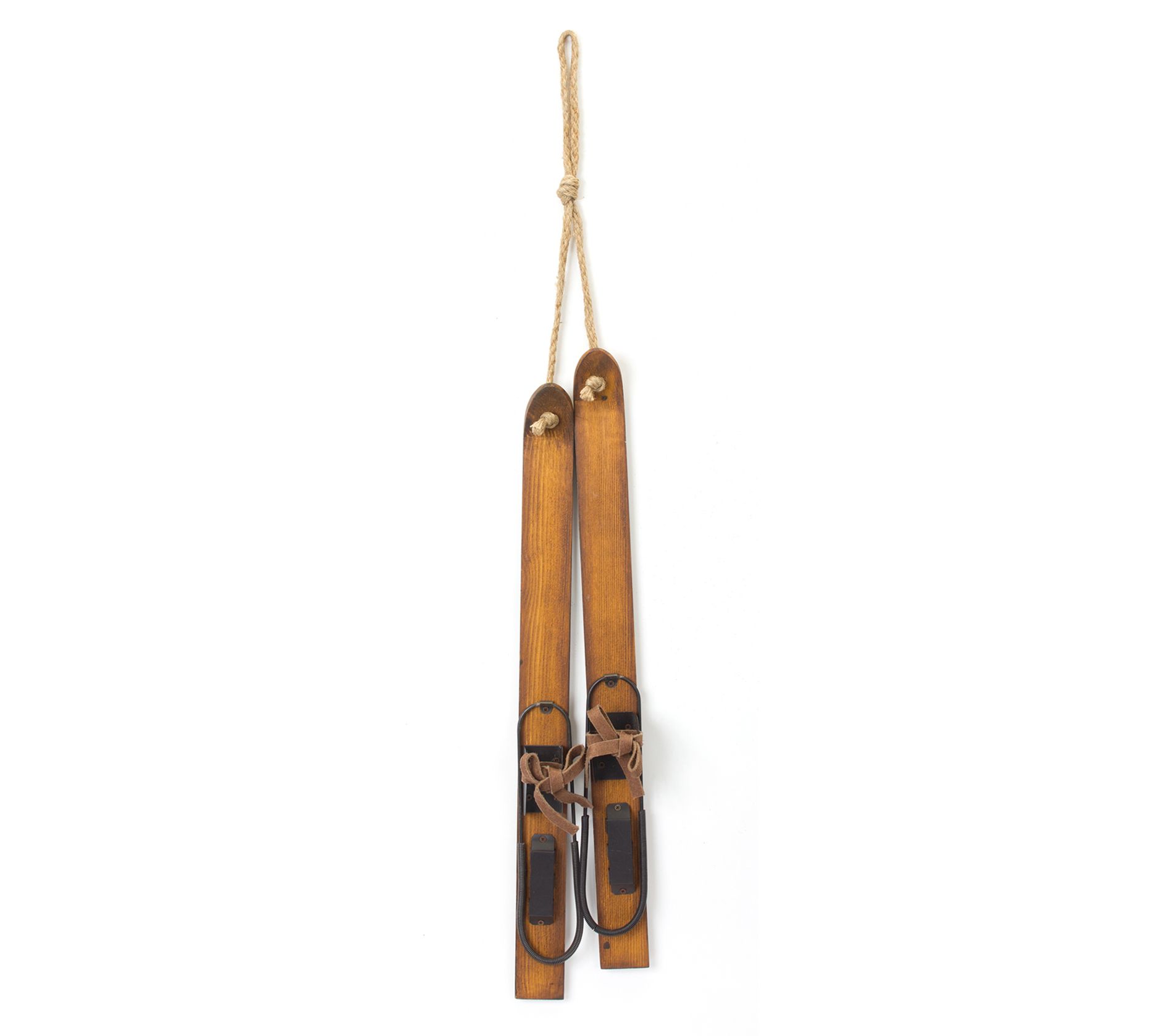 Melrose Vintage-Style Wood Hanging Ski Decor (Set of 4)