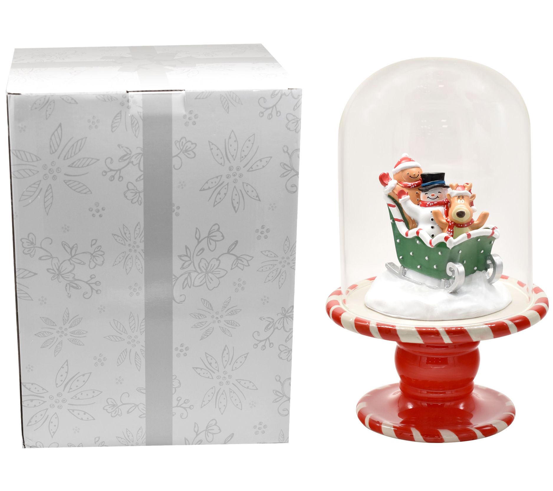 Temp-tations 13in Cake Plate Cloche with Removable Scene