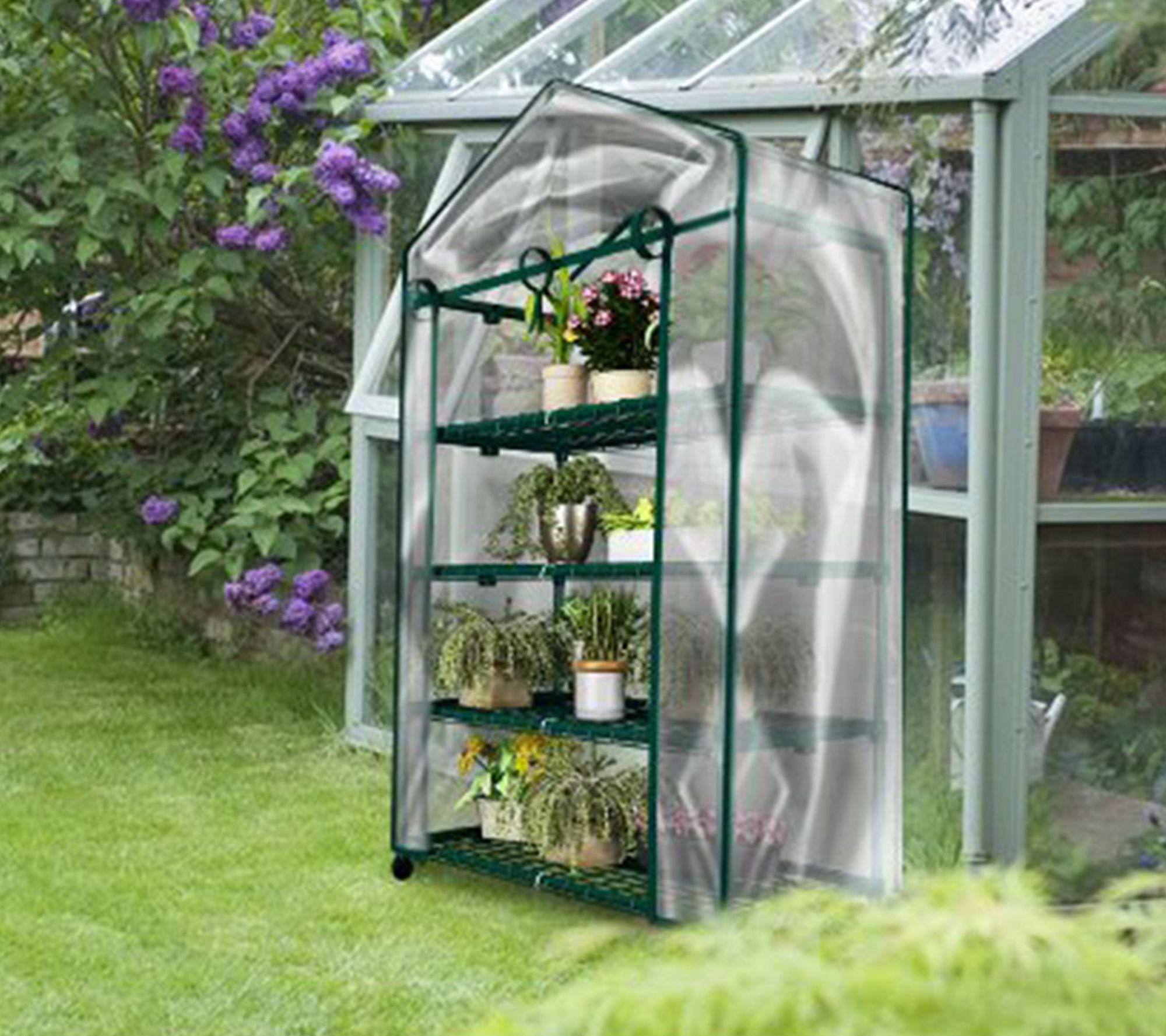 Home-Complete 4-Tier Mini Greenhouse Portable Greenhouse