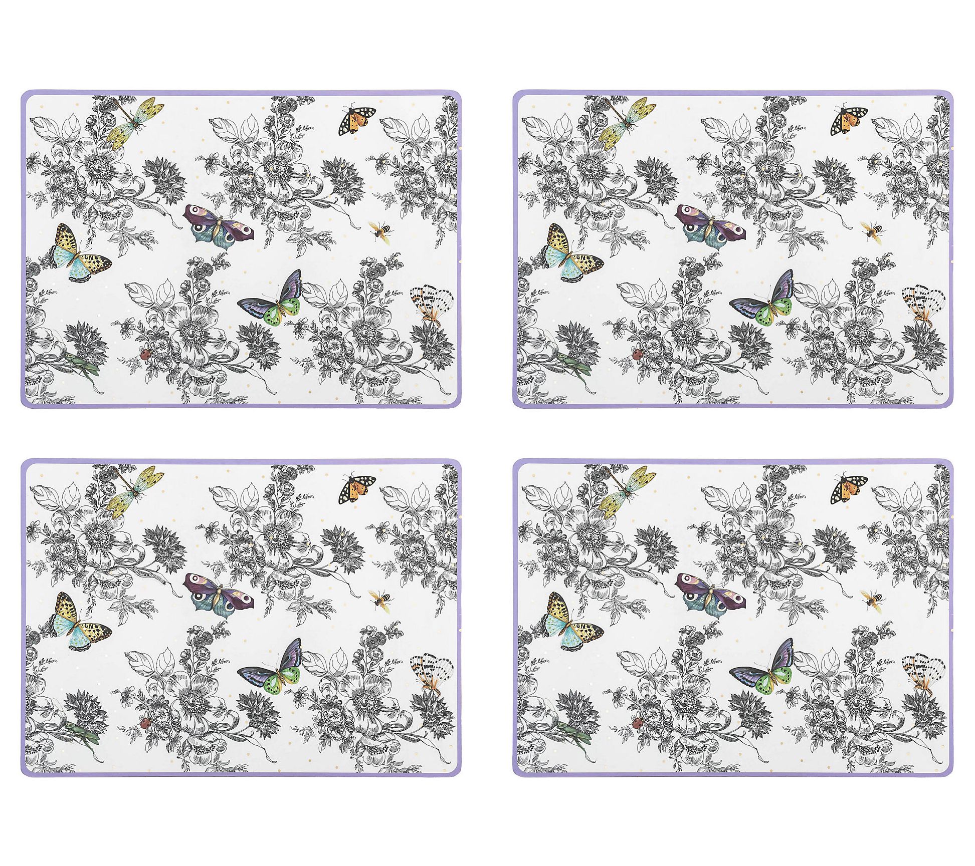 MacKenzie-Childs Butterfly Toile Cork Back Plac emats, 4PK