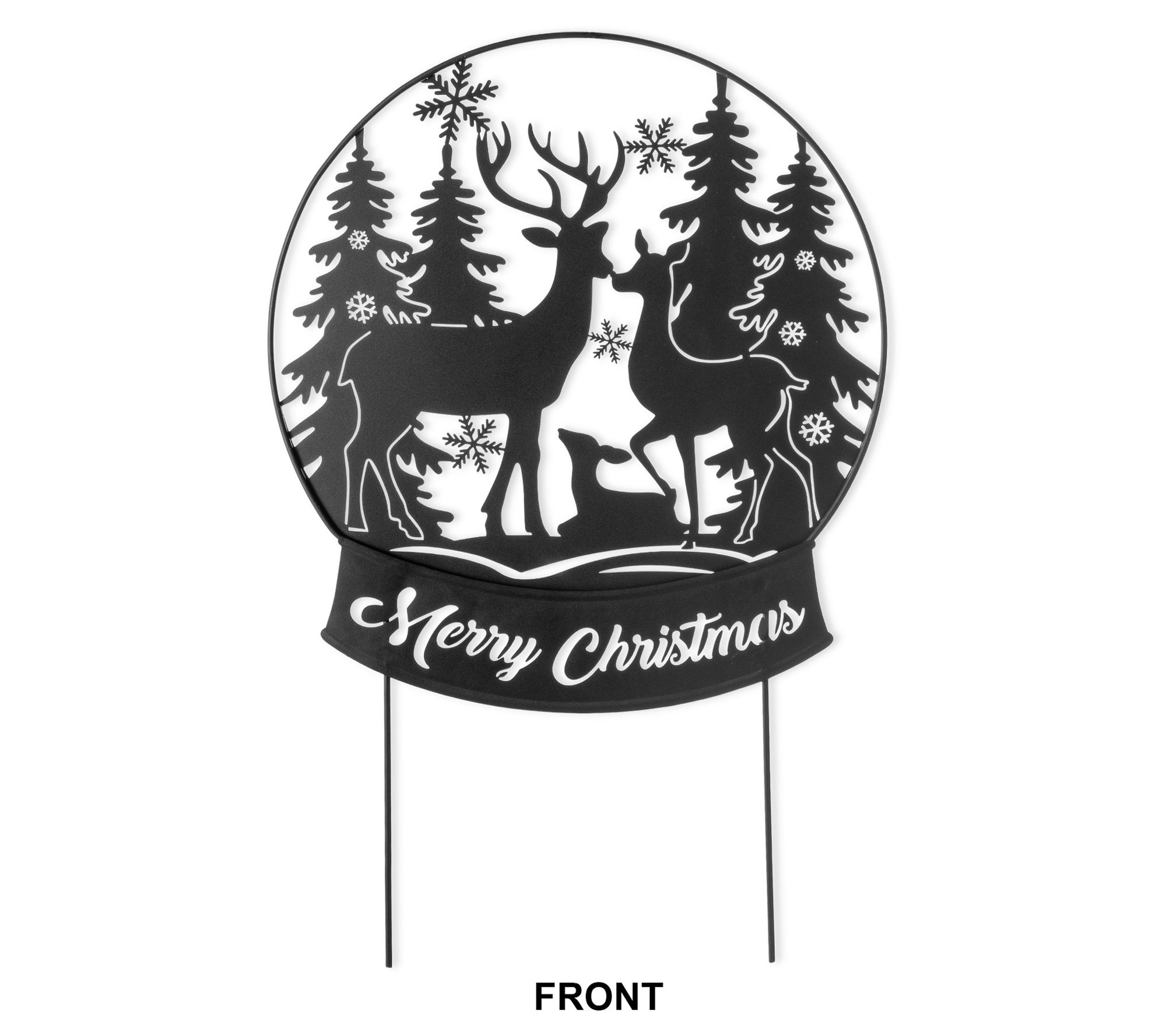 Glitzhome 30" Christmas Silhouette Globe GardenStake