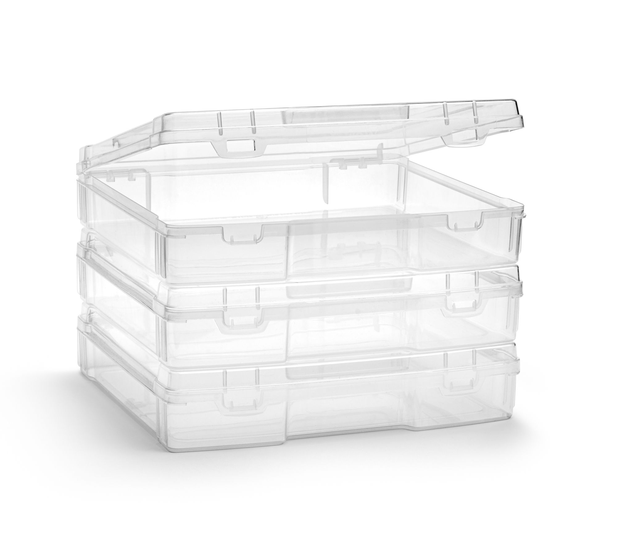 Sorbus Set of 3 Clear Stackable Project Case Fits 12"x12"