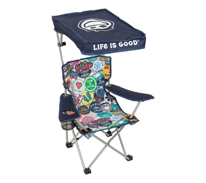 Life is Good Kids Quad Chair With Canopy Blue