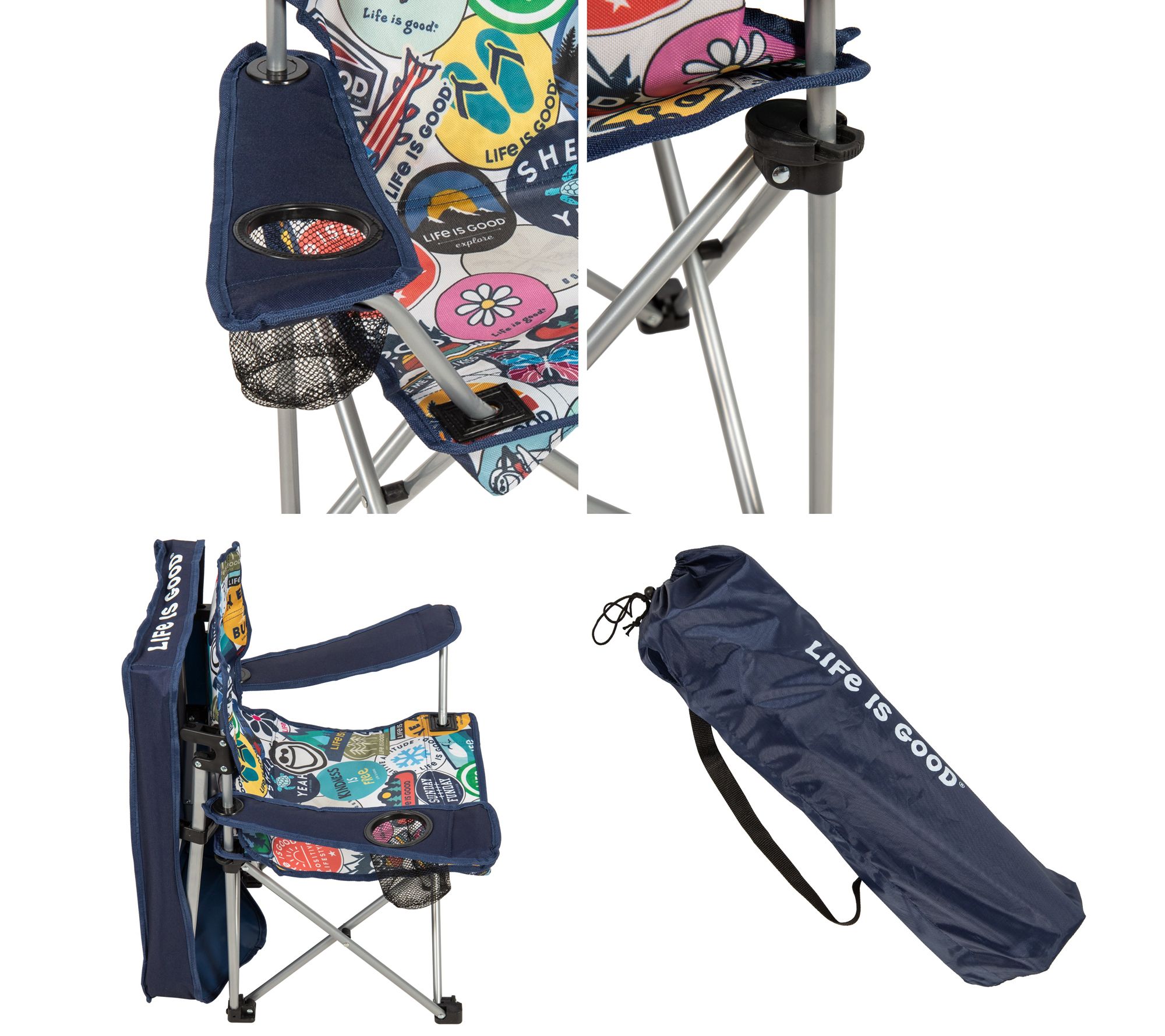 Life is Good Kids Quad Chair With Canopy Blue