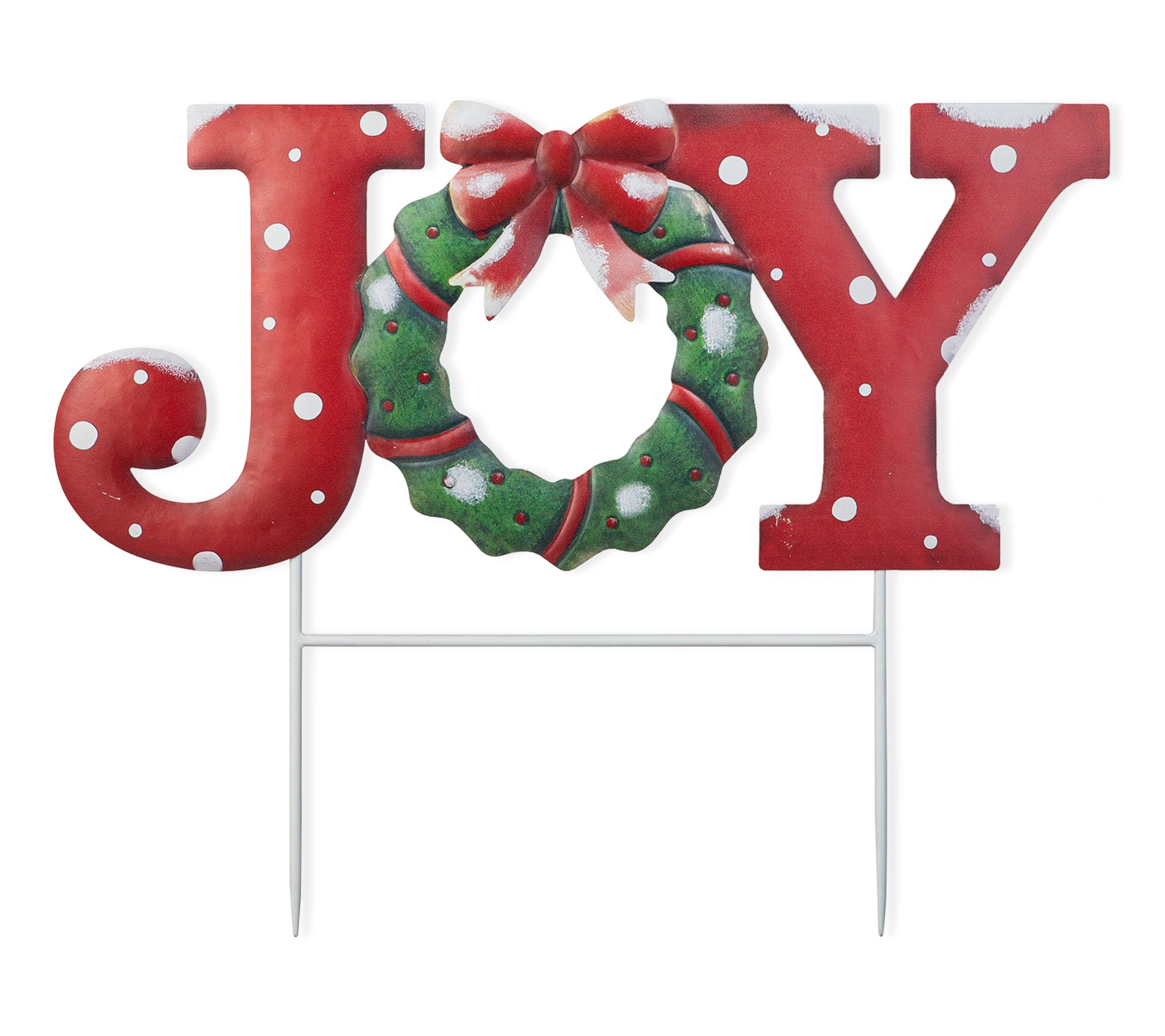 Glitzhome 23.75''L Metal Christmas "JOY" GardenStake