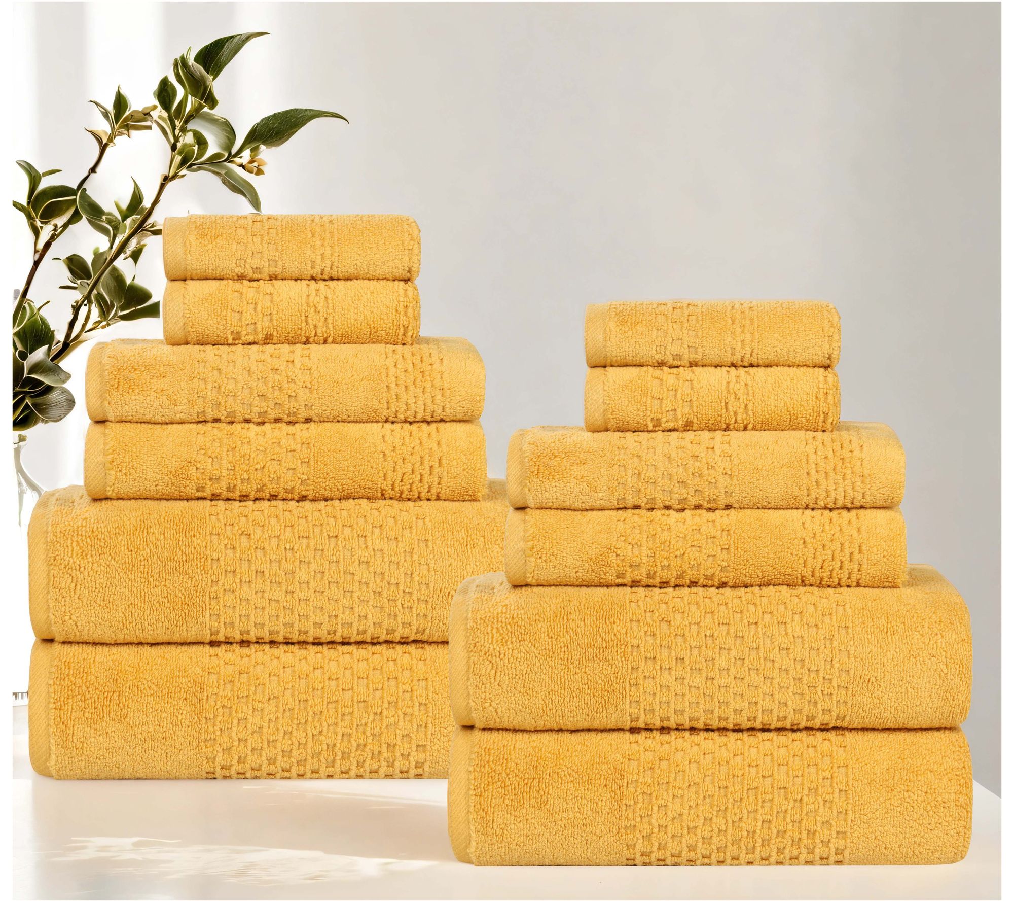 Superior 12-Piece Playa Zero Twist Cotton SolidTowel Set
