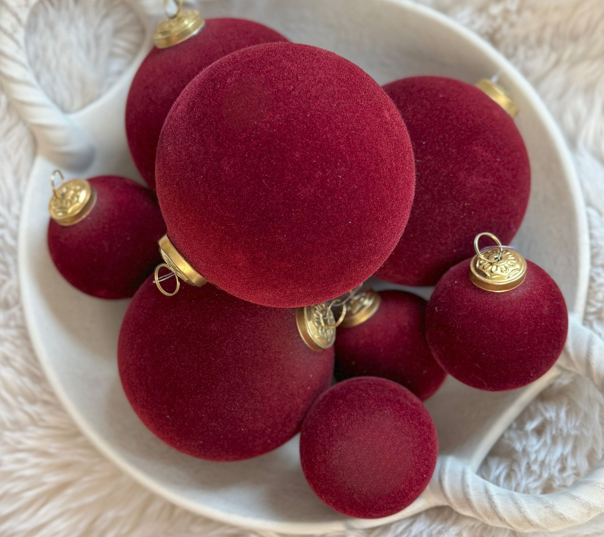 Simply Stunning Set of 8 Velvet Ornaments by Janine Graff