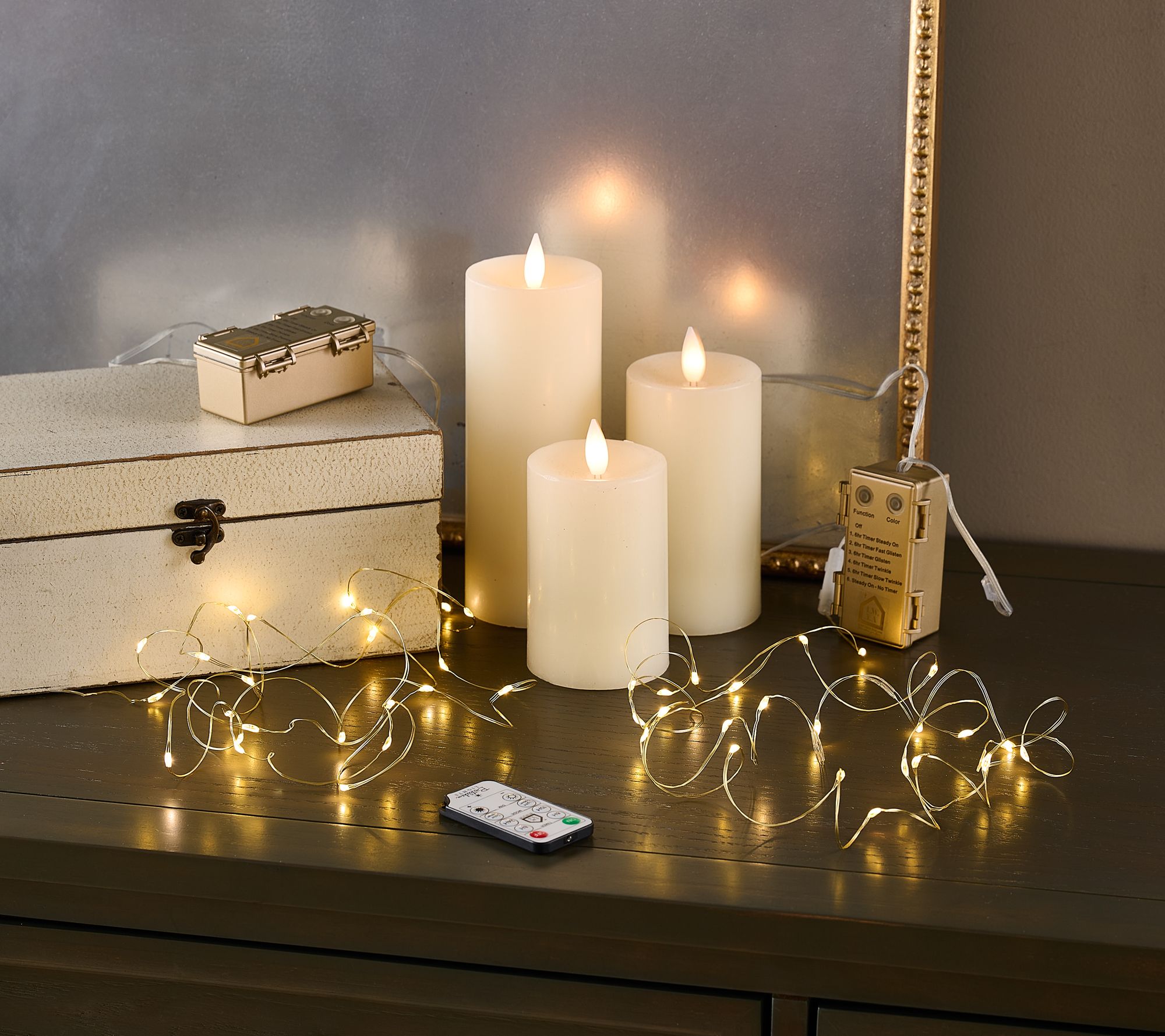 Set of 2 Color Flip Fairy Lights with Remote by Kim Gravel