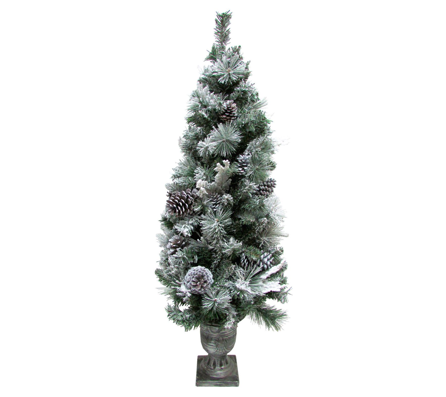 Fraser Hill Farm 4-Ft. Christmas Snow Flocked Porch Tree