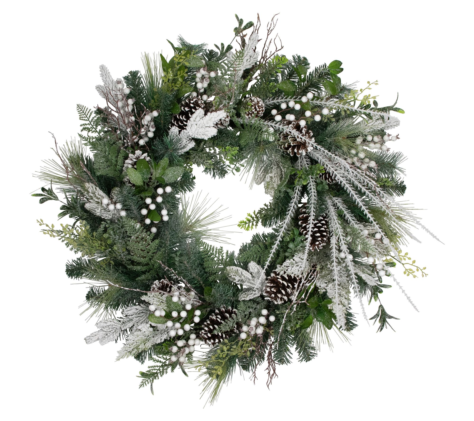 Northlight Frosted Pinecones & Berries Christmas Wreath 36"