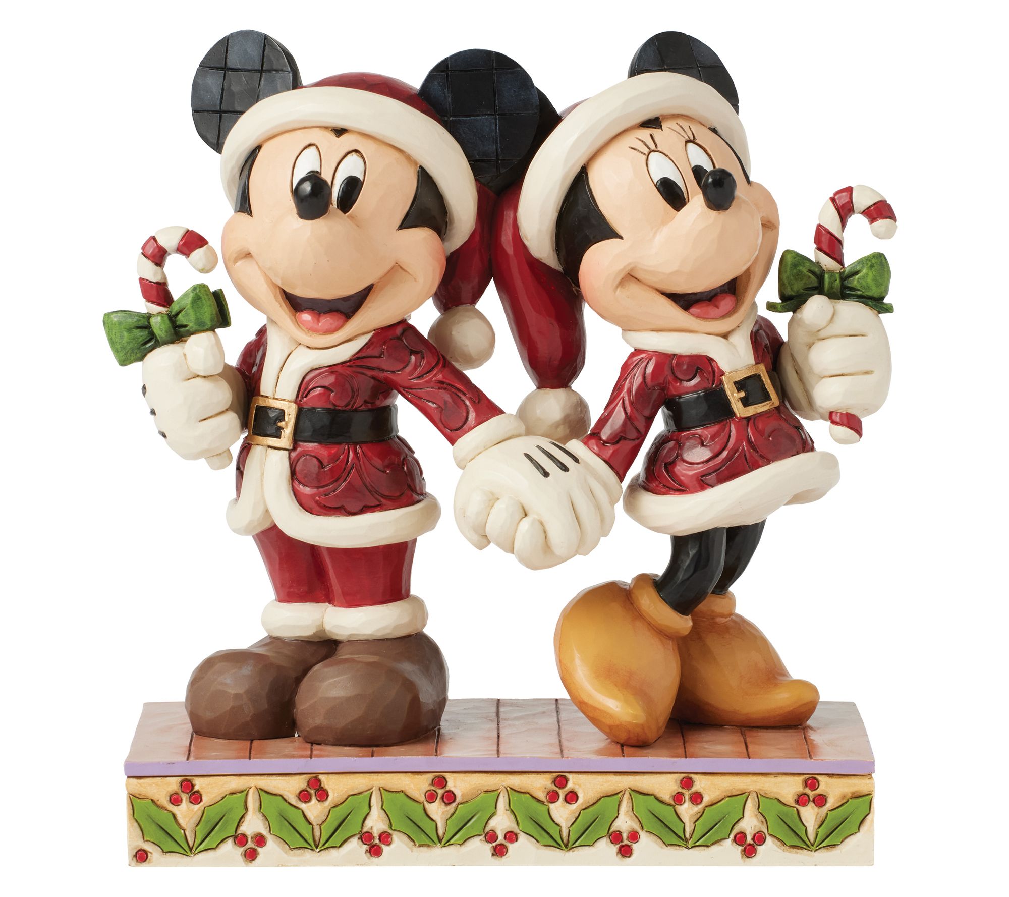 Jim Shore Disney Traditions Mickey & Minnie Candy Canes 6.14in