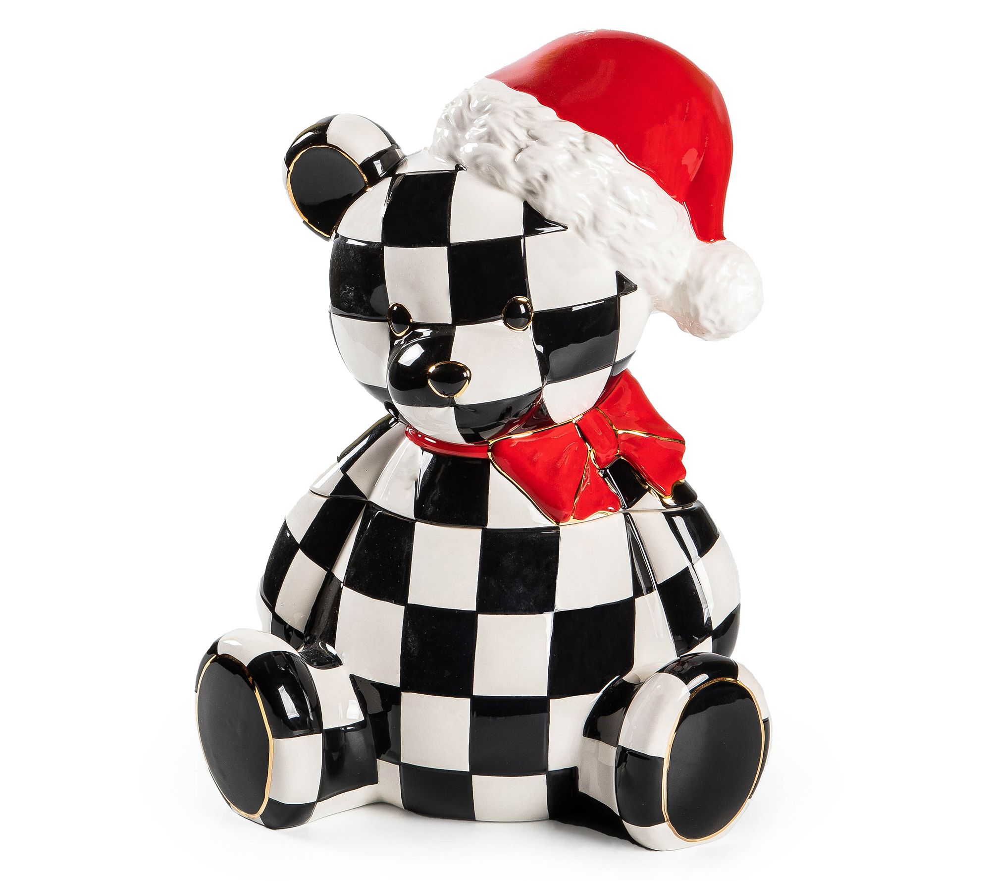 MacKenzie-Childs Courtly Santa Bear Cookie Jar